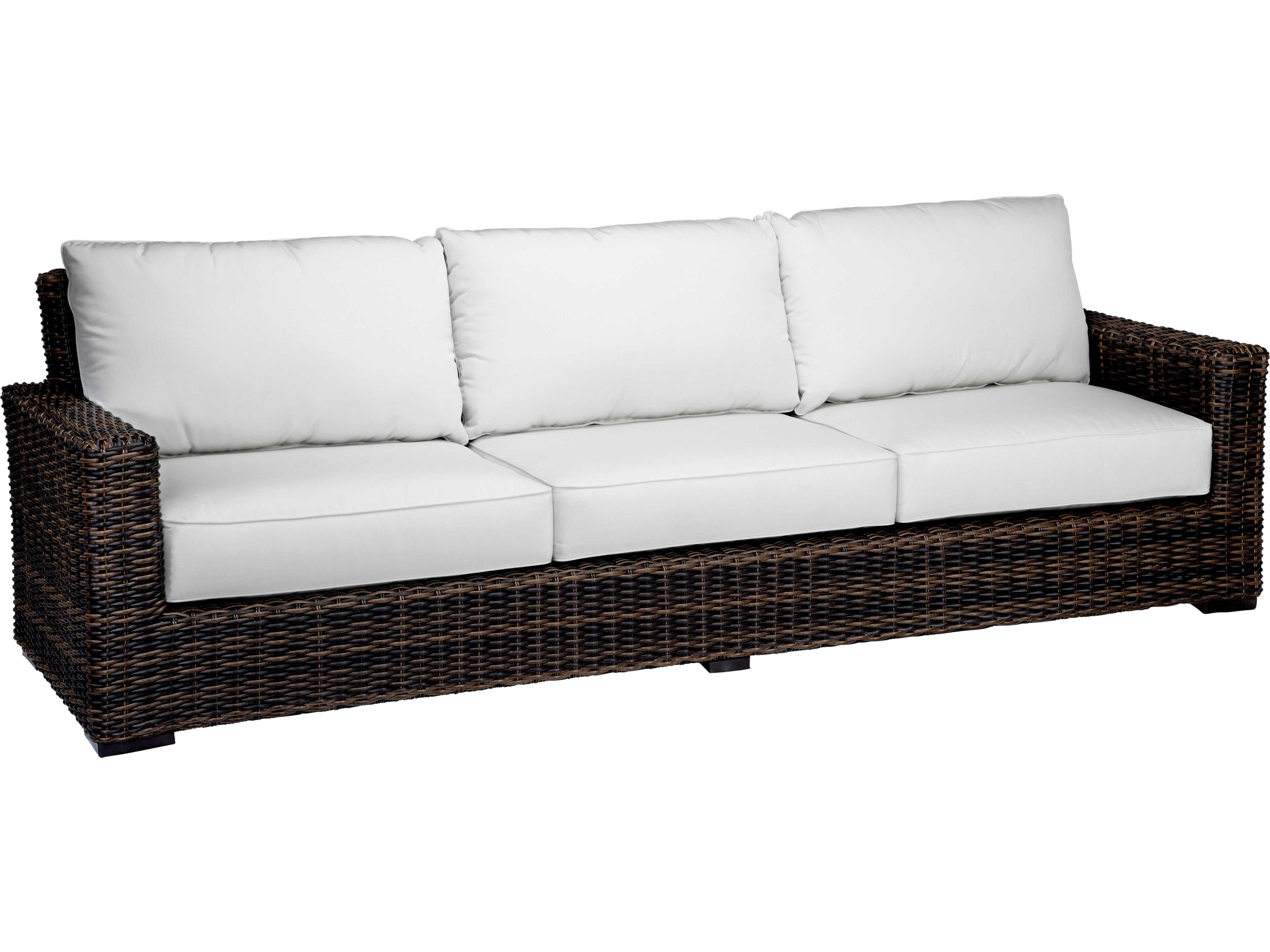 Sunset West Quick Ship Montecito Wicker Cushion Sofa
