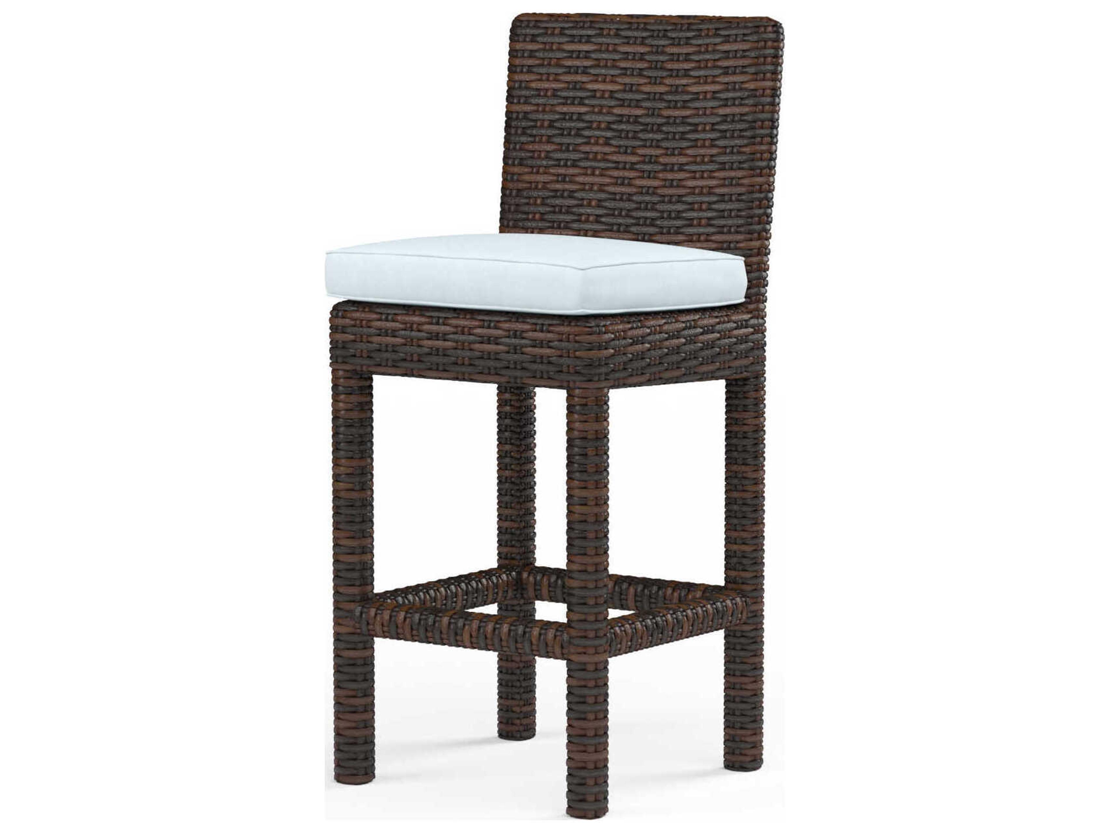 Montecito Cognac Wicker Cushion Bar Stool