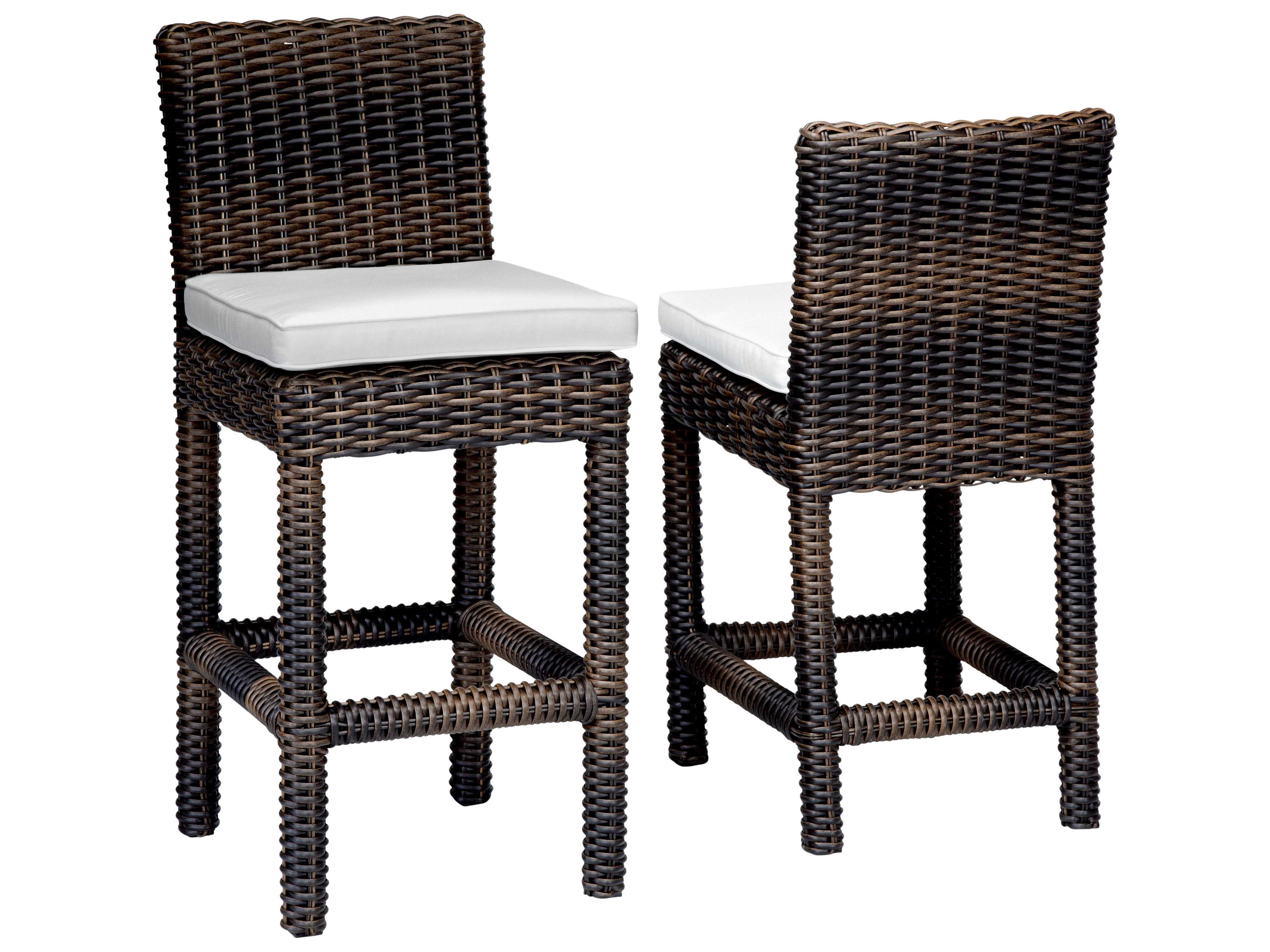 Sunset West Quick Ship Montecito Wicker Cushion Bar Stool
