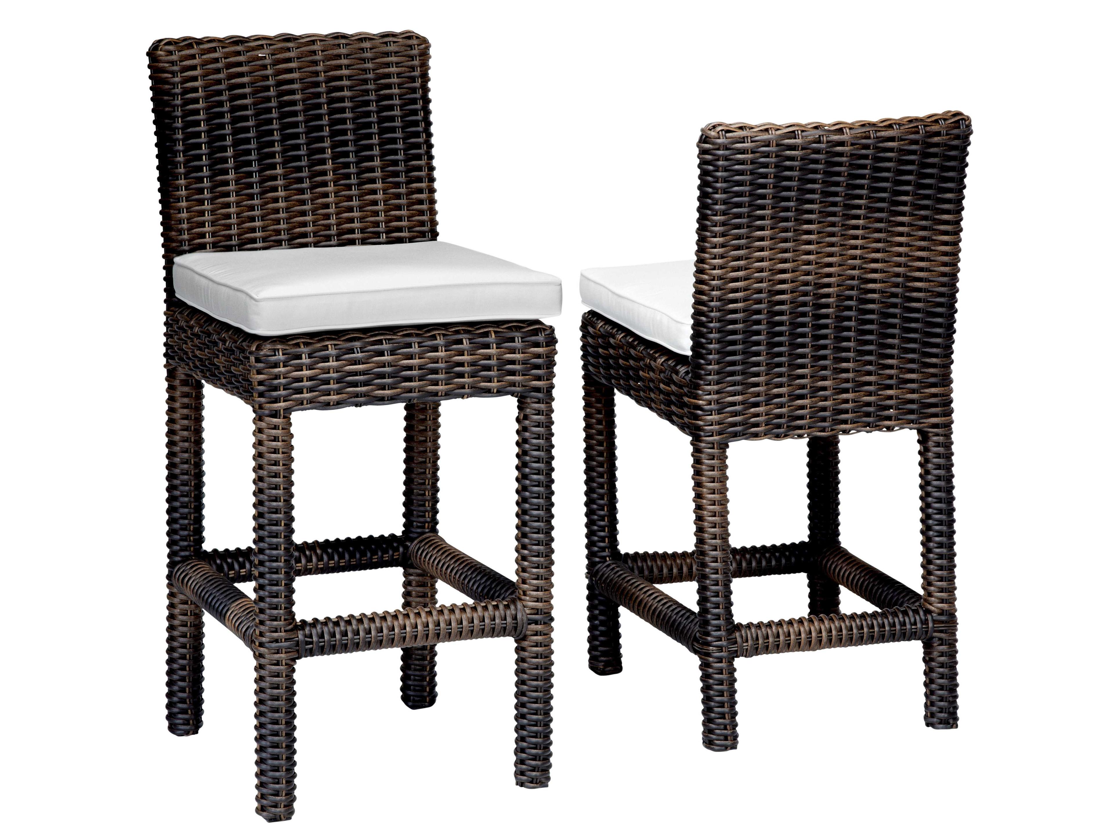 Sunset West Quick Ship Montecito Wicker Cushion Counter Stool