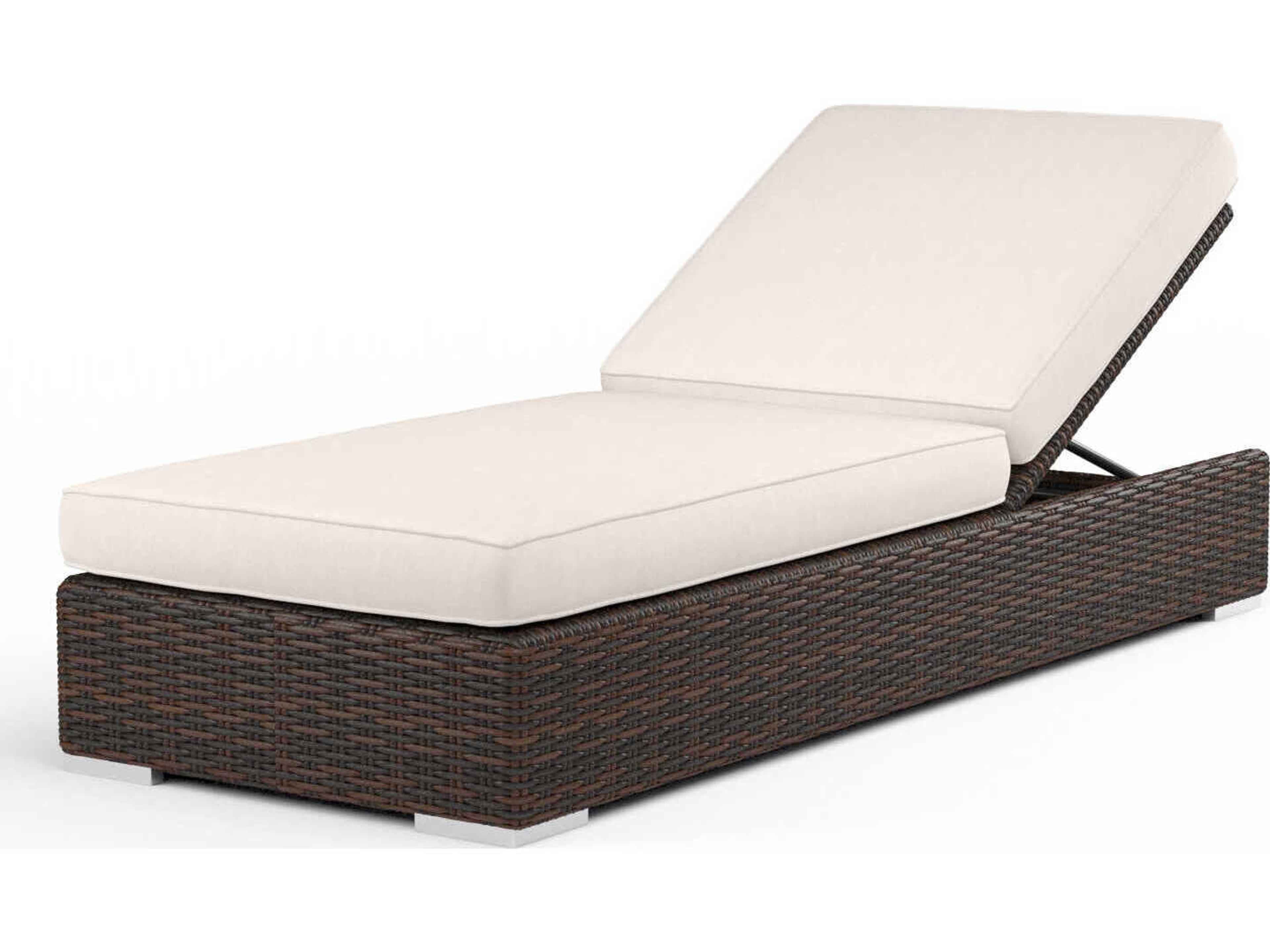 Montecito Cognac Wicker Cushion Chaise Lounge