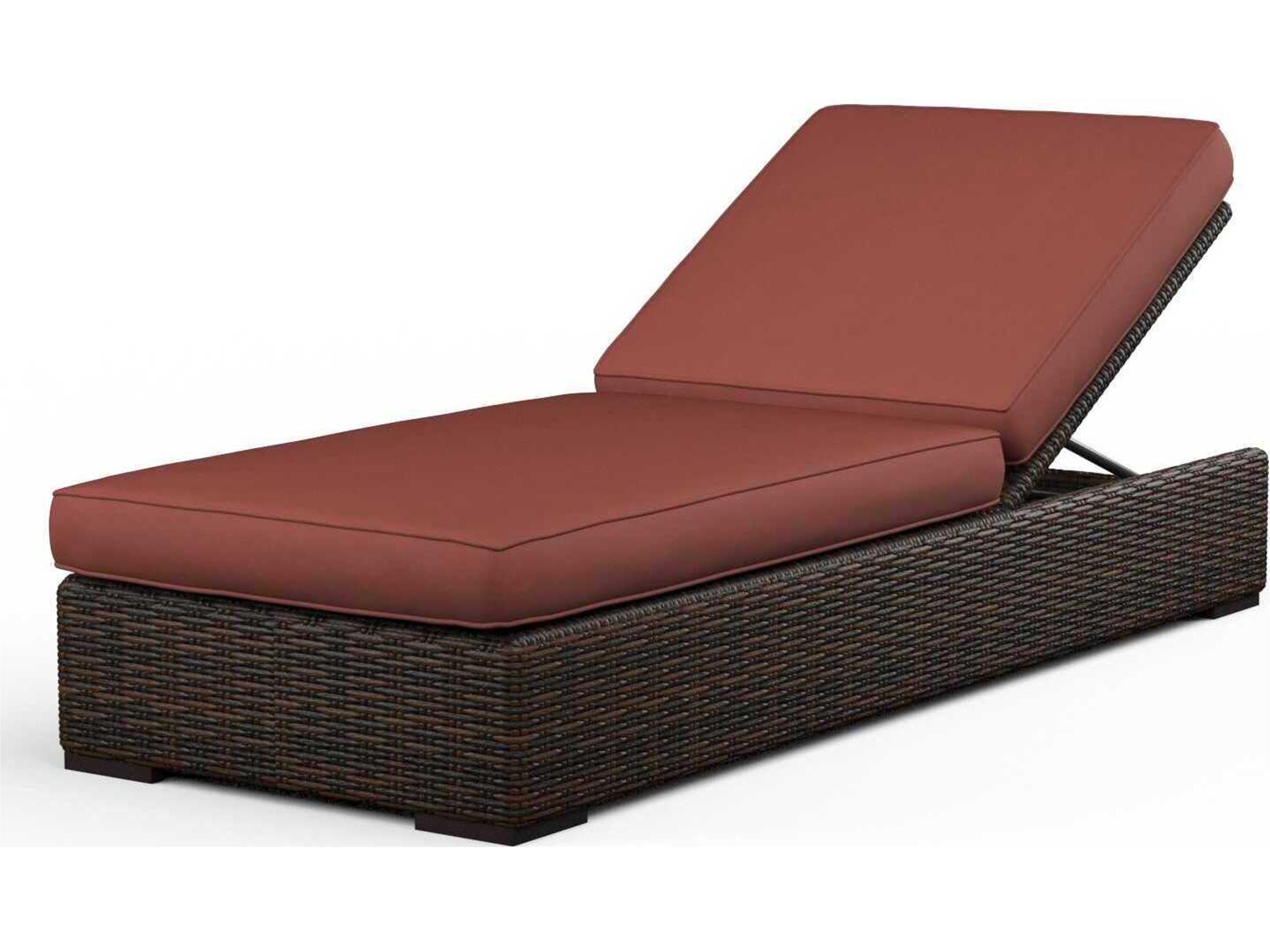 Montecito Cognac Wicker Cushion Chaise Lounge