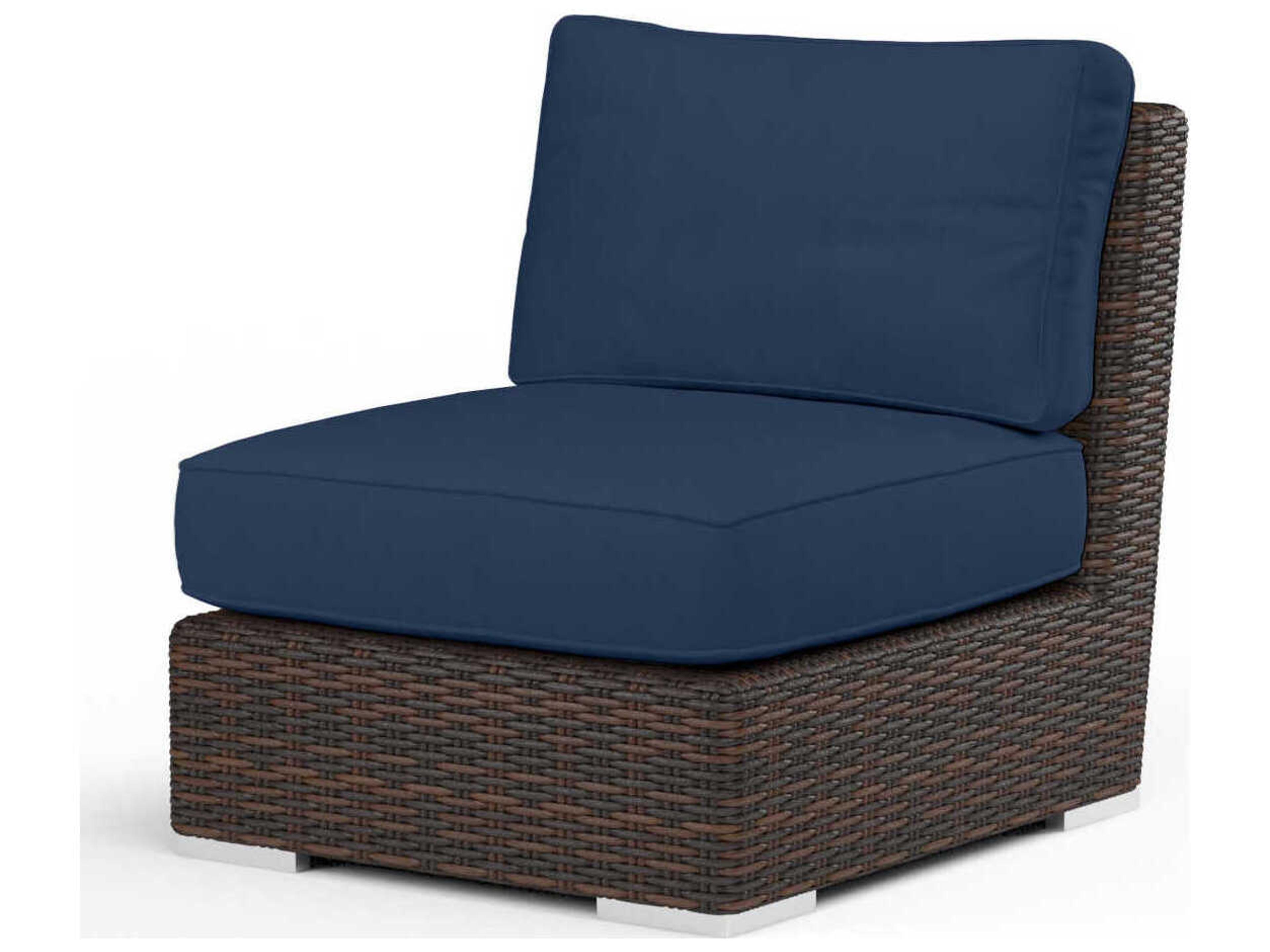 Montecito Cognac Wicker Cushion Lounge Chair