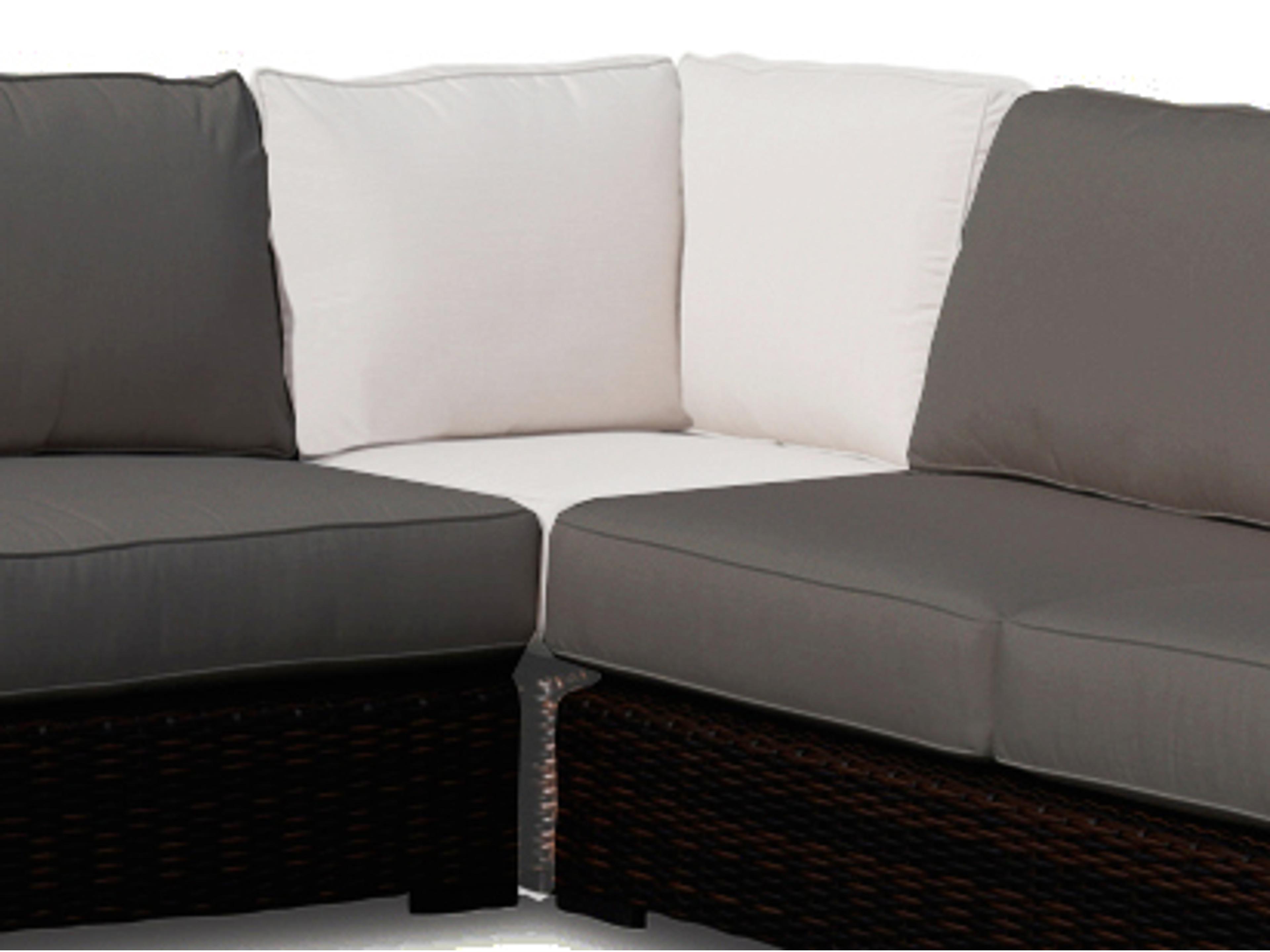 Montecito Wicker Tobacco & Cognac Corner Outdoor Lounge Chair