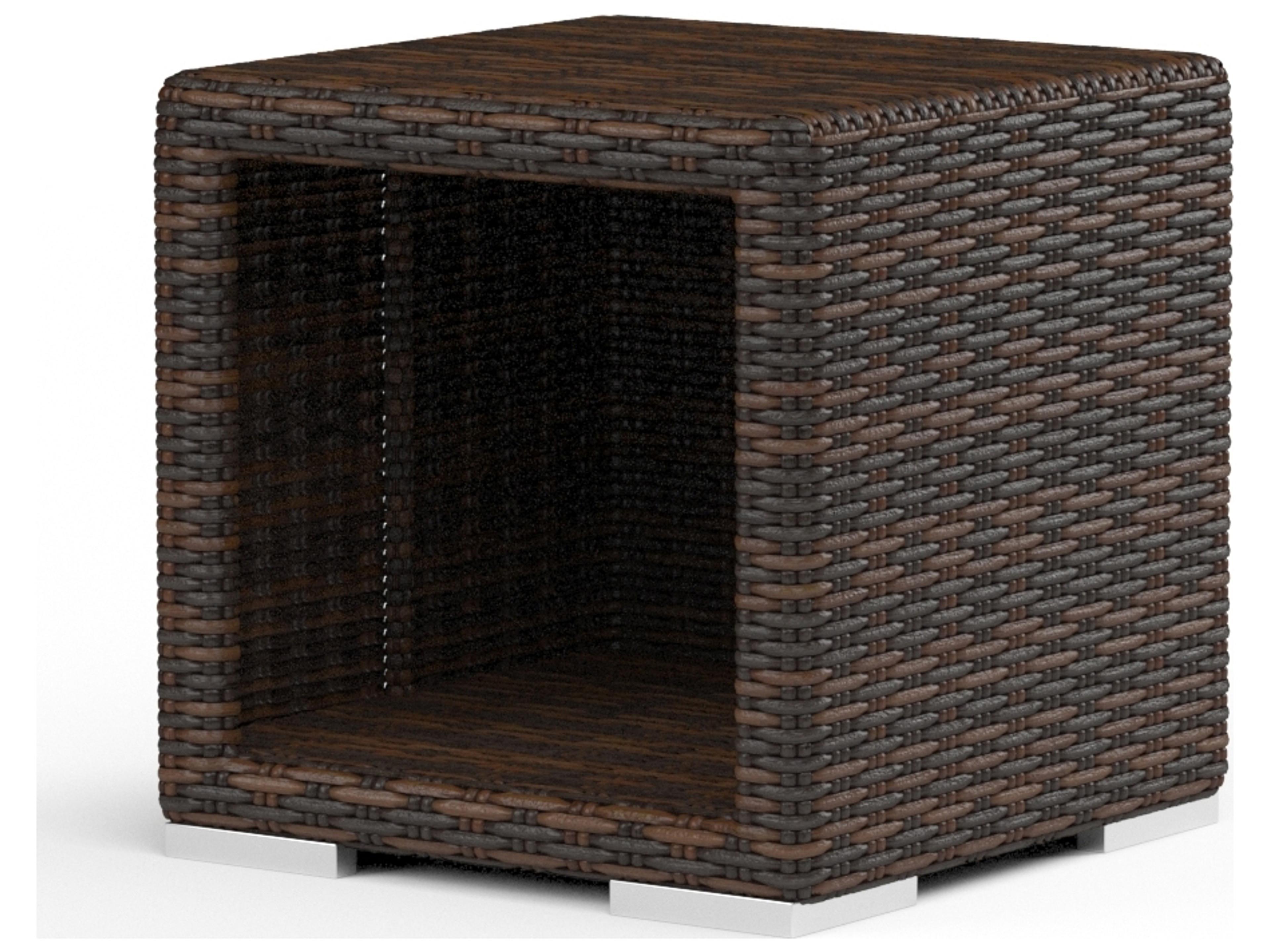 Sunset West Montecito Wicker Square Outdoor Patio End Table