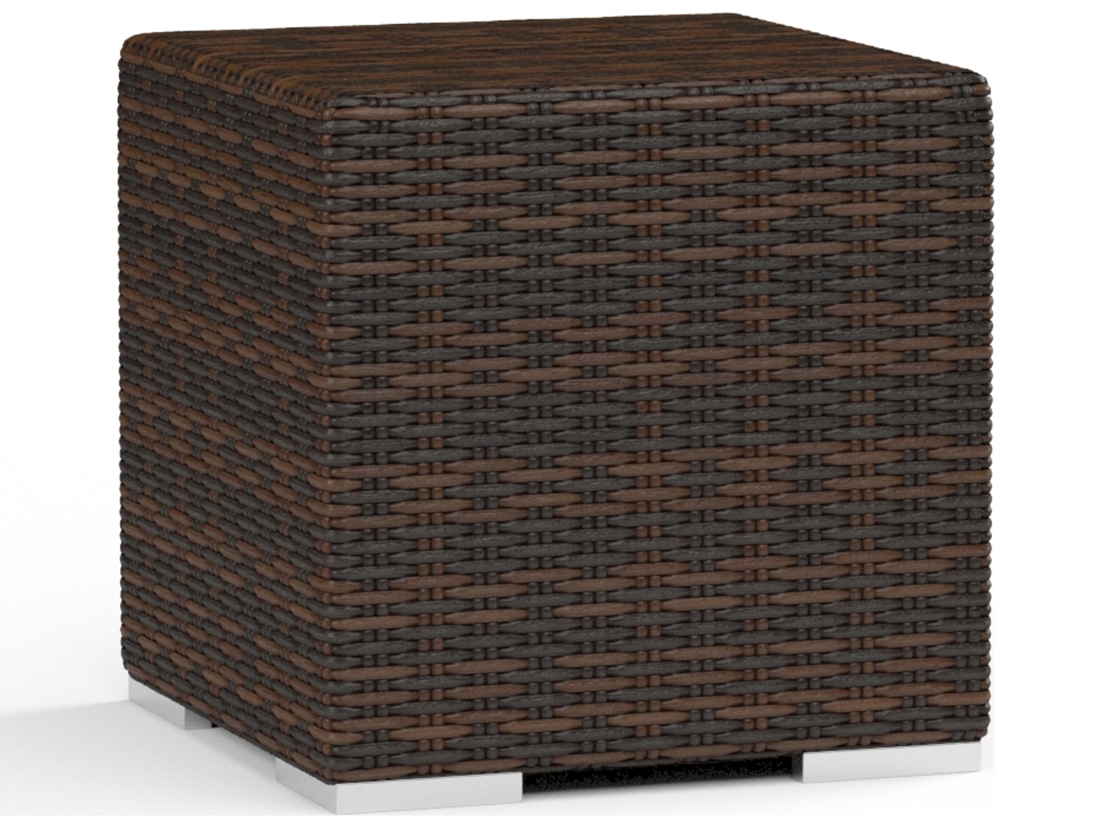 Sunset West Montecito Wicker Square Outdoor Patio End Table