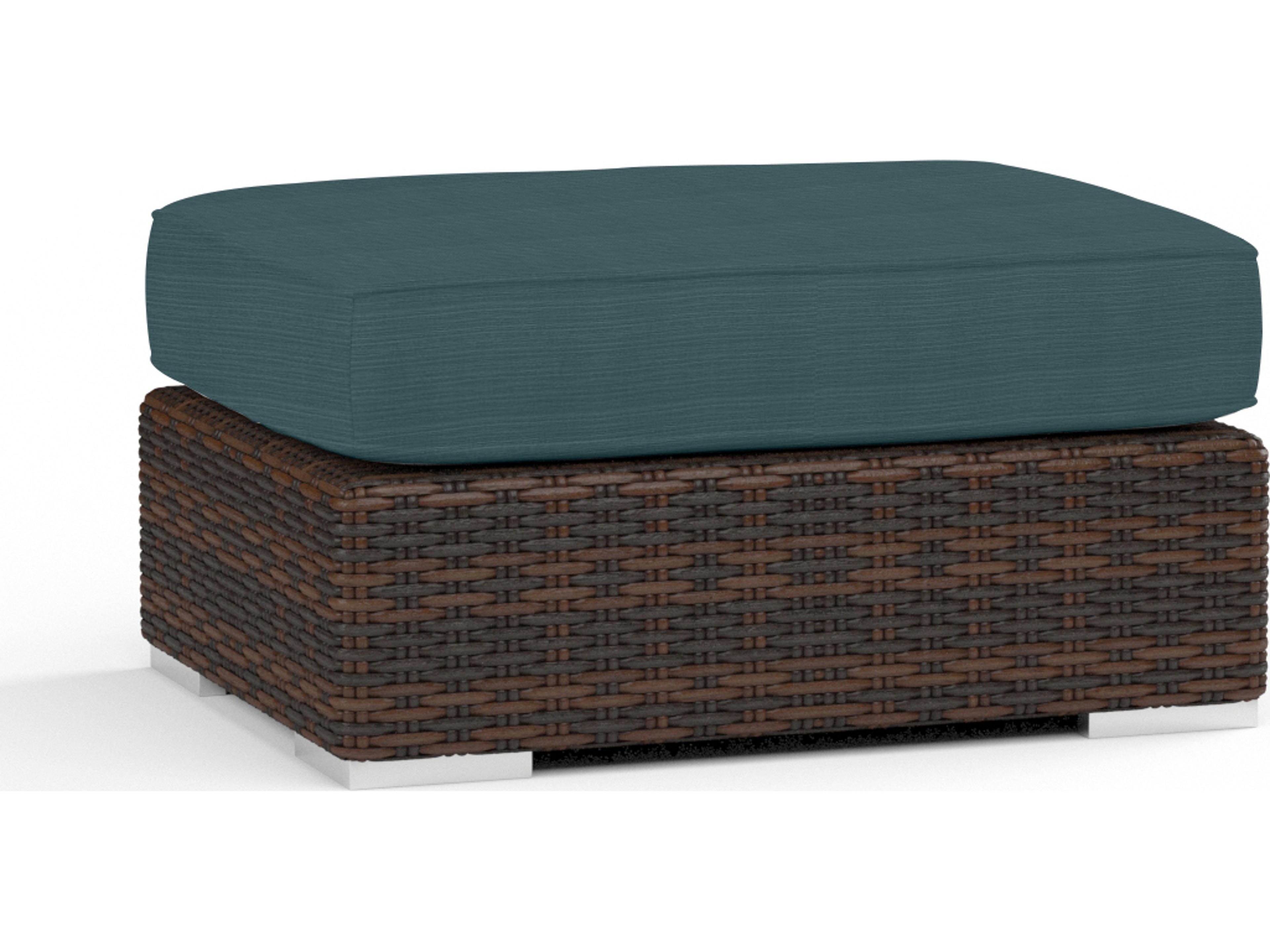 Sunset West Montecito Wicker Rectangular Outdoor Patio Ottoman