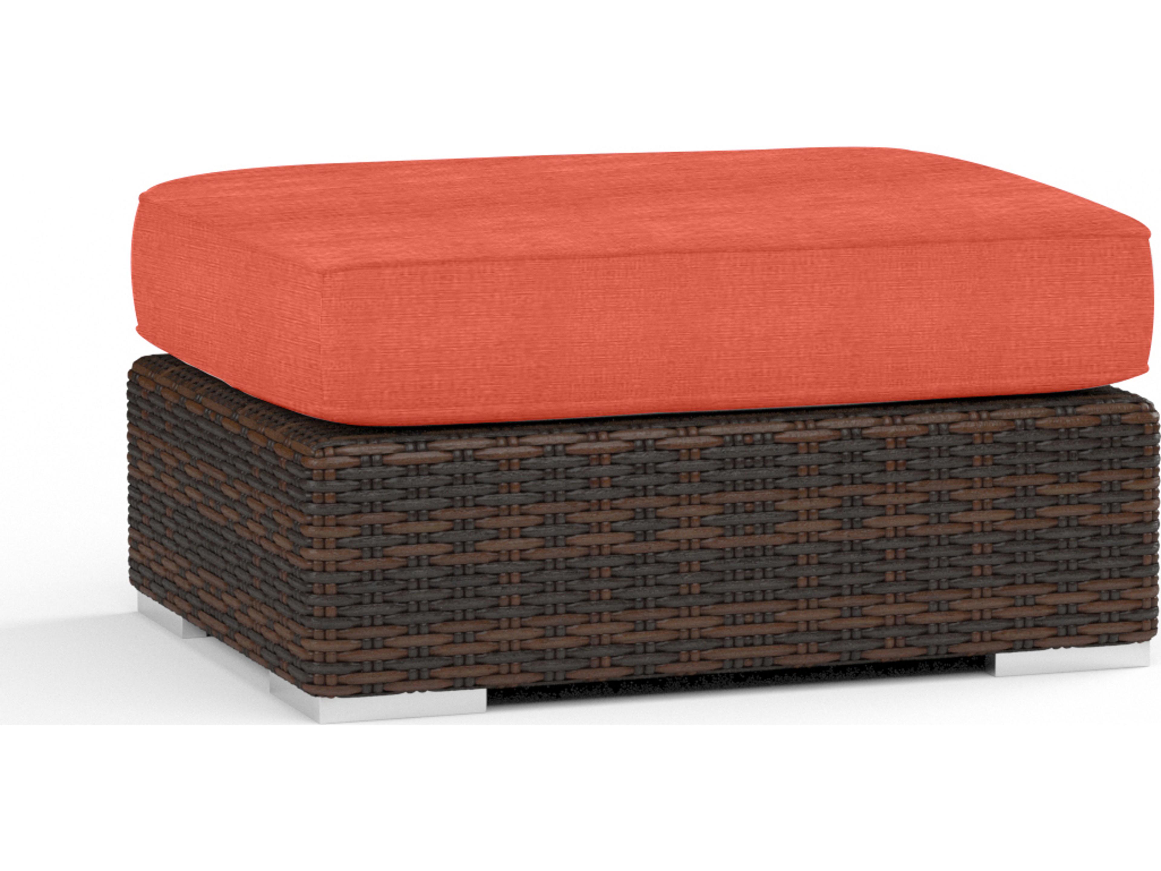 Sunset West Montecito Wicker Rectangular Outdoor Patio Ottoman