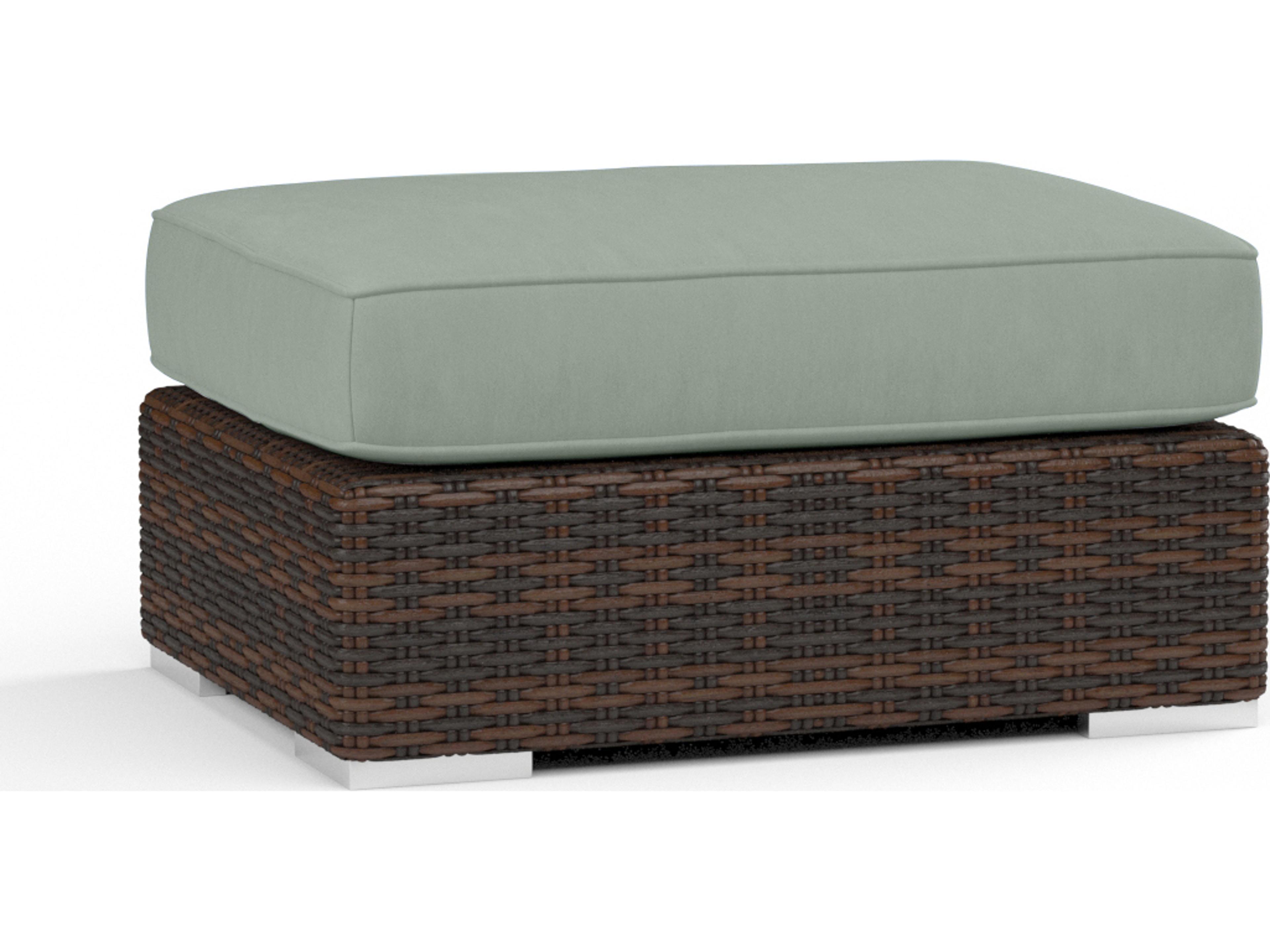 Sunset West Montecito Wicker Rectangular Outdoor Patio Ottoman