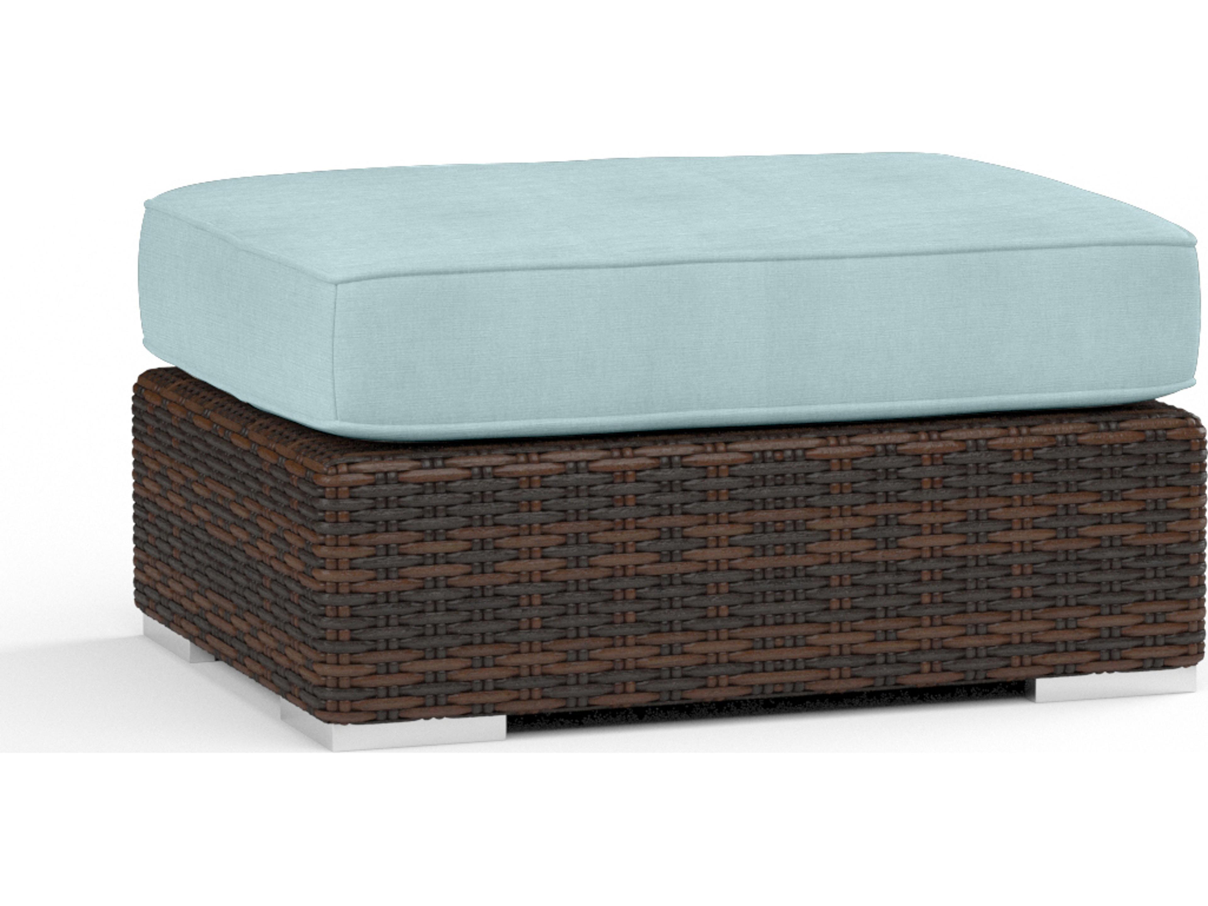 Sunset West Montecito Wicker Rectangular Outdoor Patio Ottoman