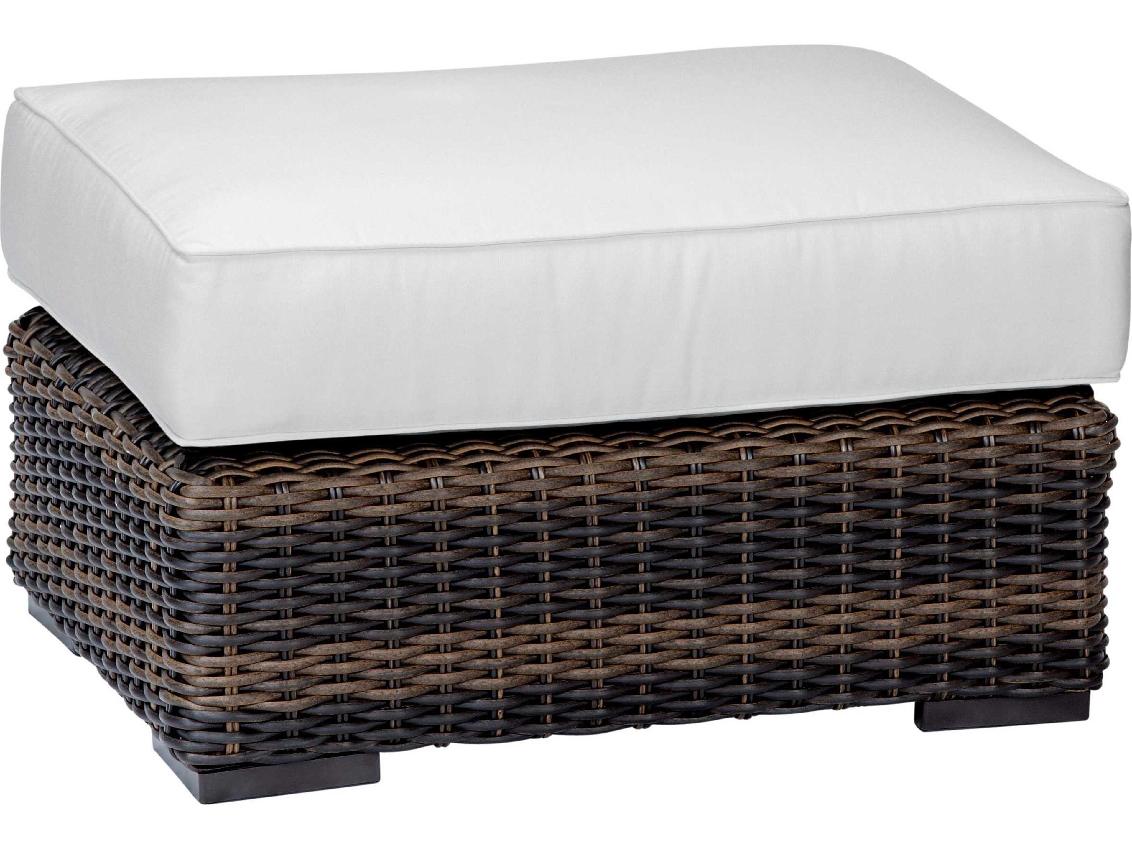 Sunset West Quick Ship Montecito Wicker Cushion Ottoman