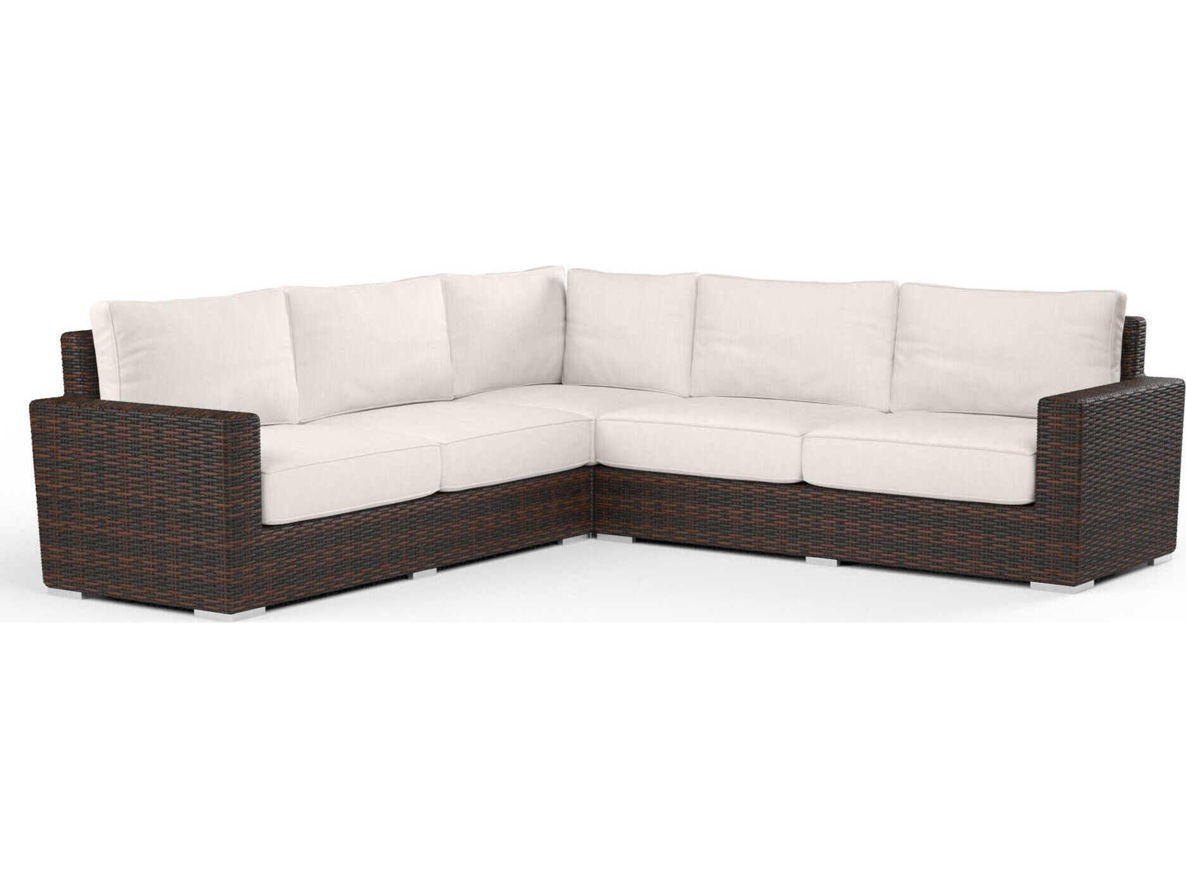 Montecito Cognac Wicker Cushion Sofa