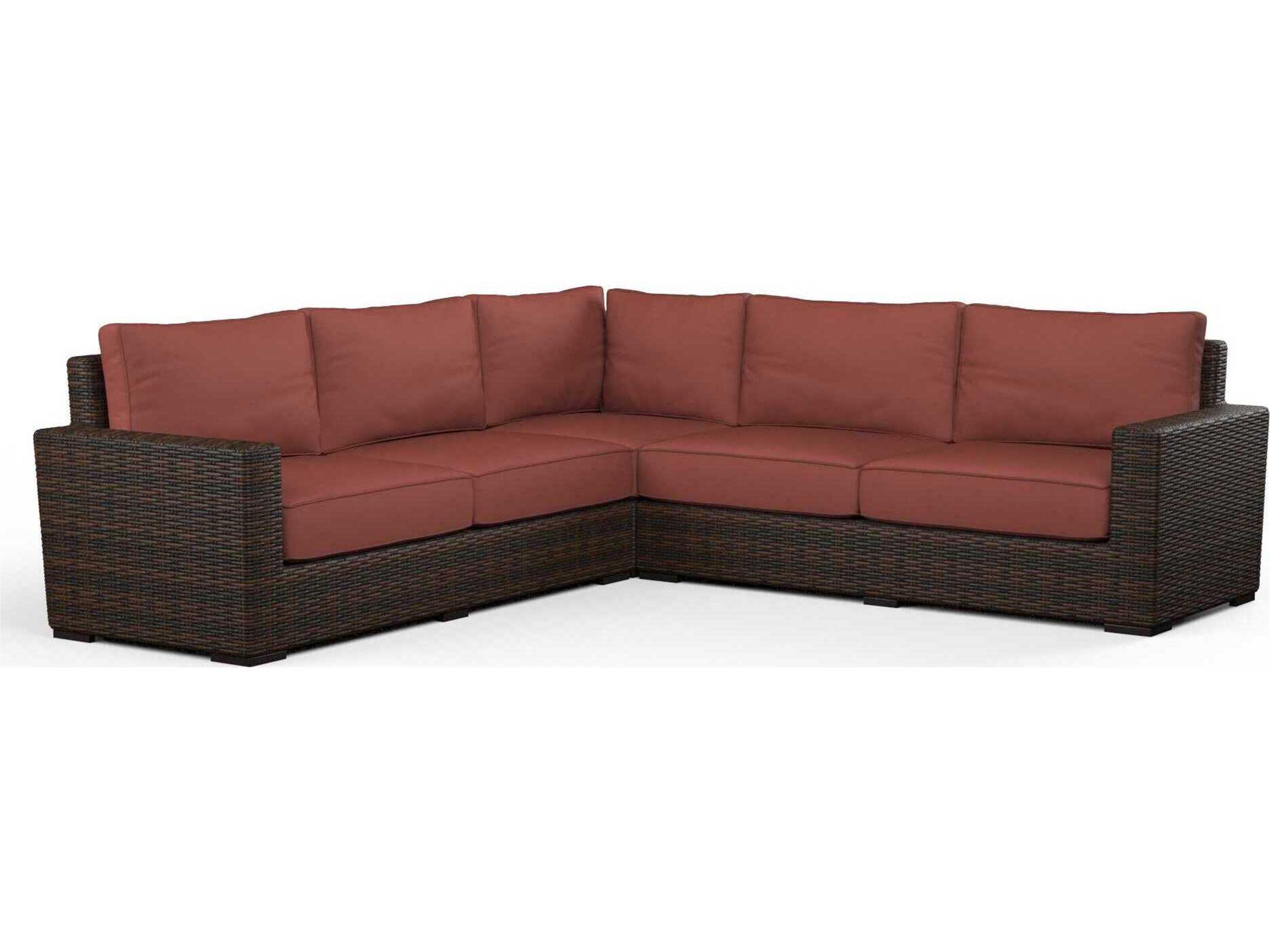 Montecito Cognac Wicker Cushion Sofa
