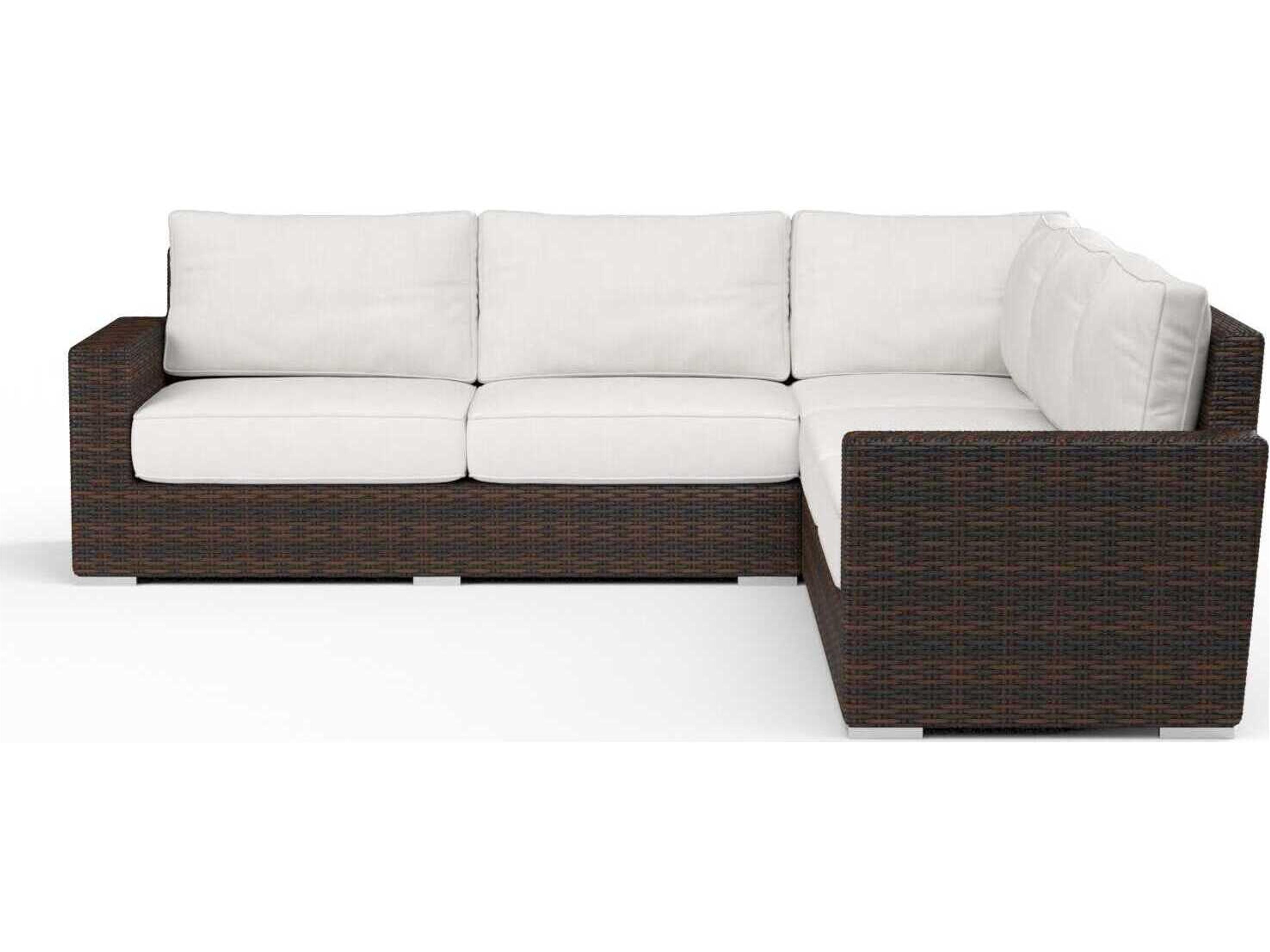 Sunset West Montecito Cognac Wicker Cushion Sofa