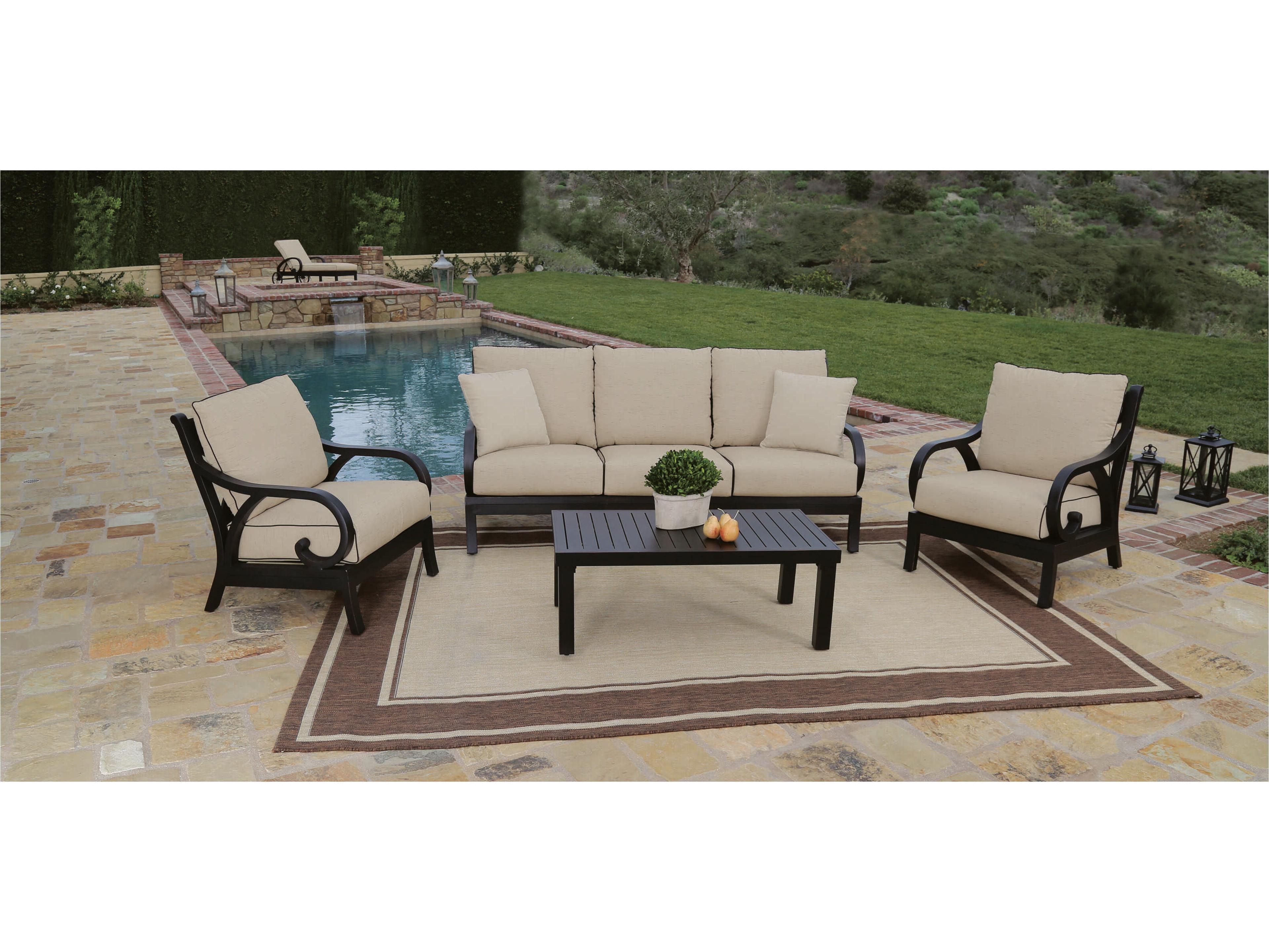 Sunset West Monterey Copper Aluminum Cushion Lounge Chair