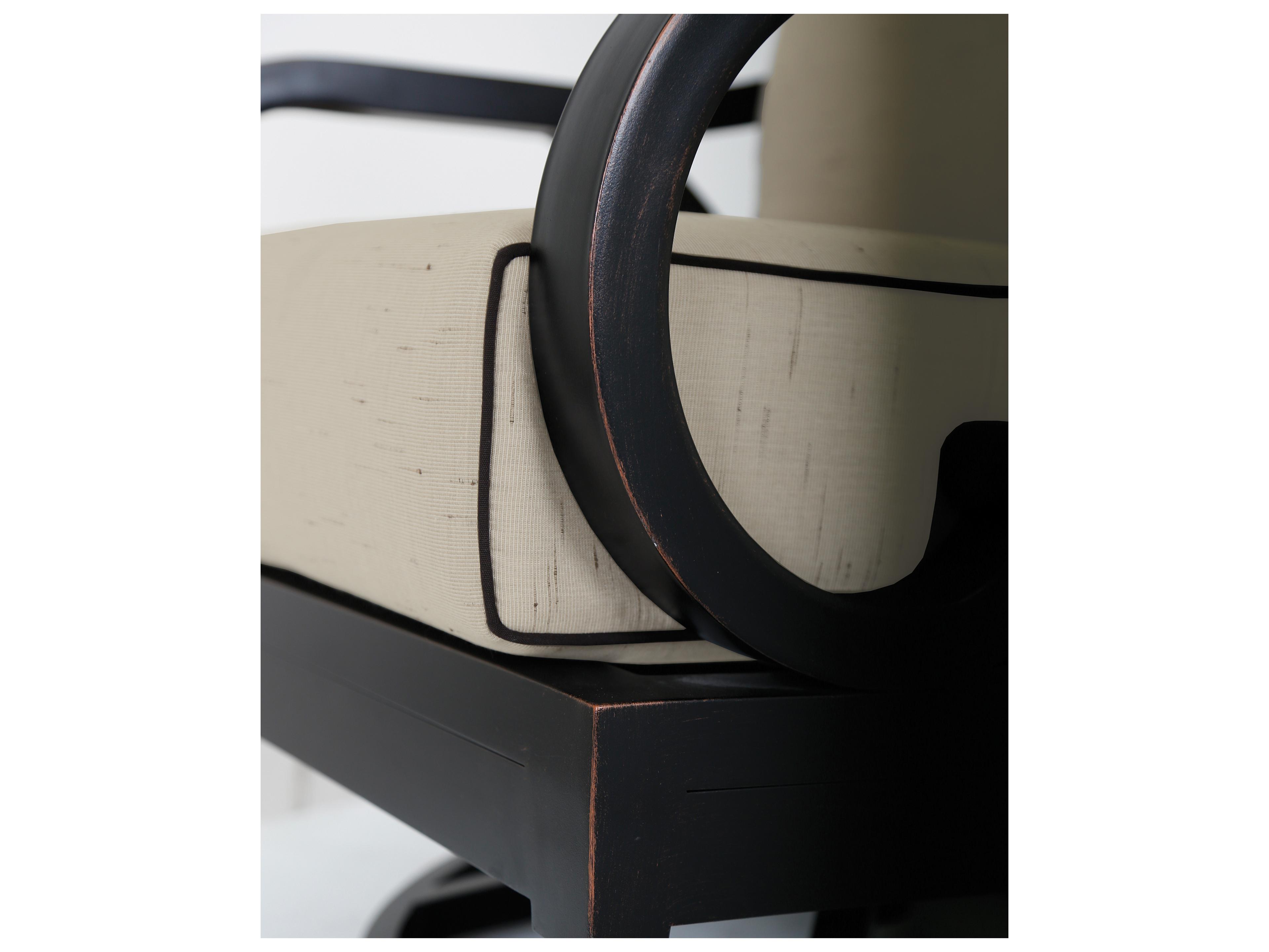 Sunset West Monterey Outdoor Loveseat in Frequency Sand with Canvas Walnut Welt