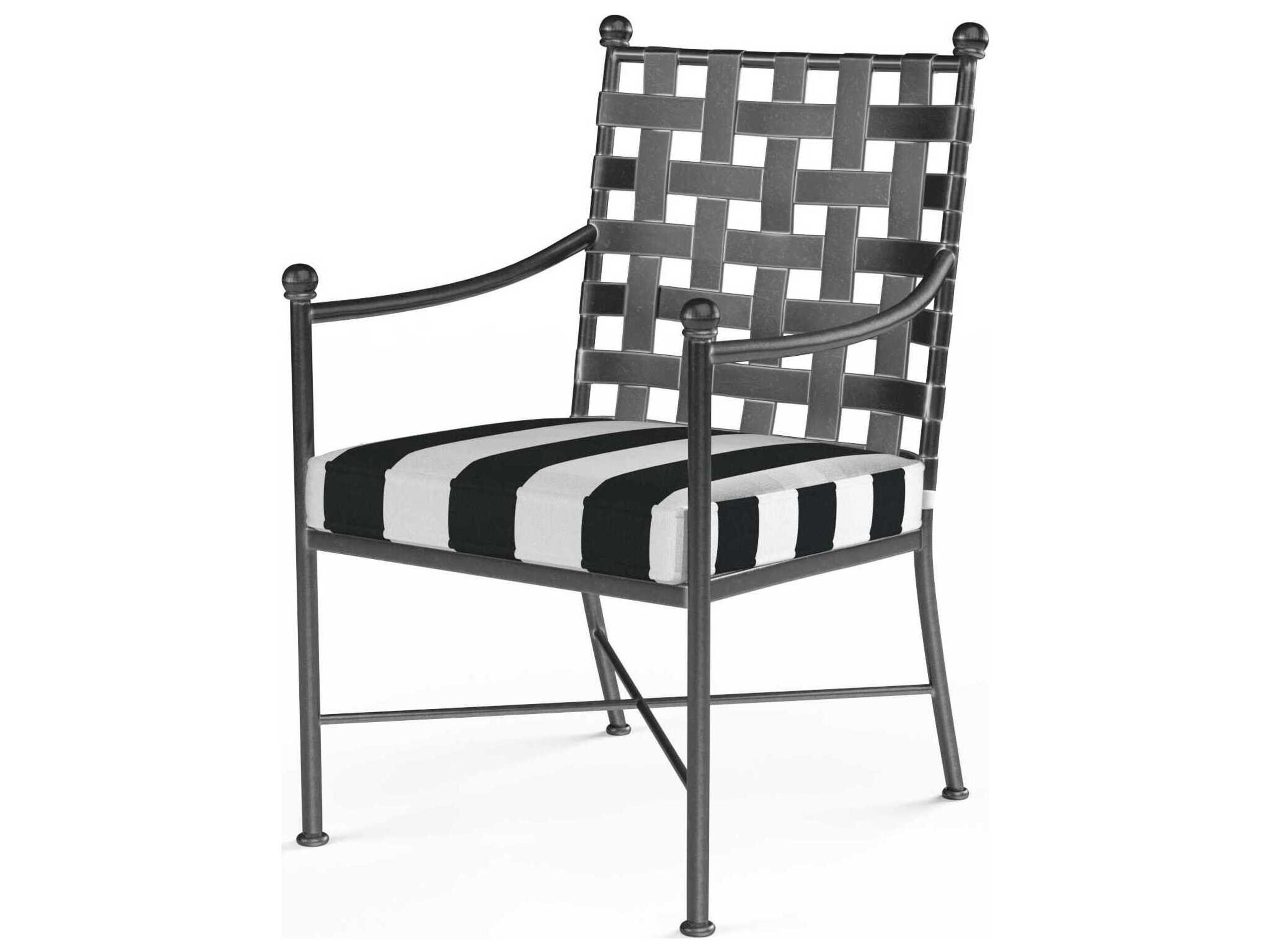 Provence Pewter Wrought Iron Cushion Dining Chair