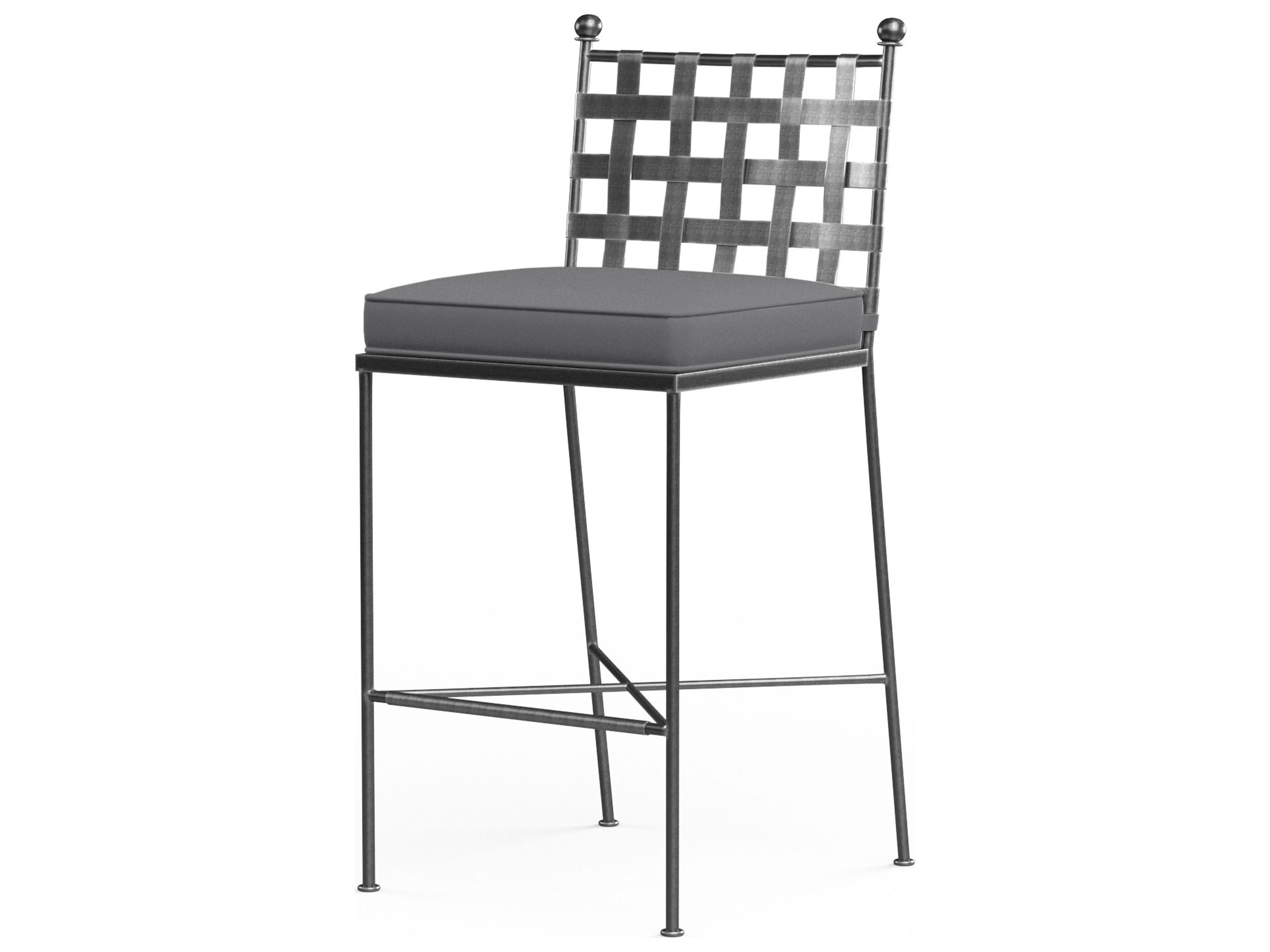 Sunset West Provence Wrought Iron Outdoor Patio Bar Stool