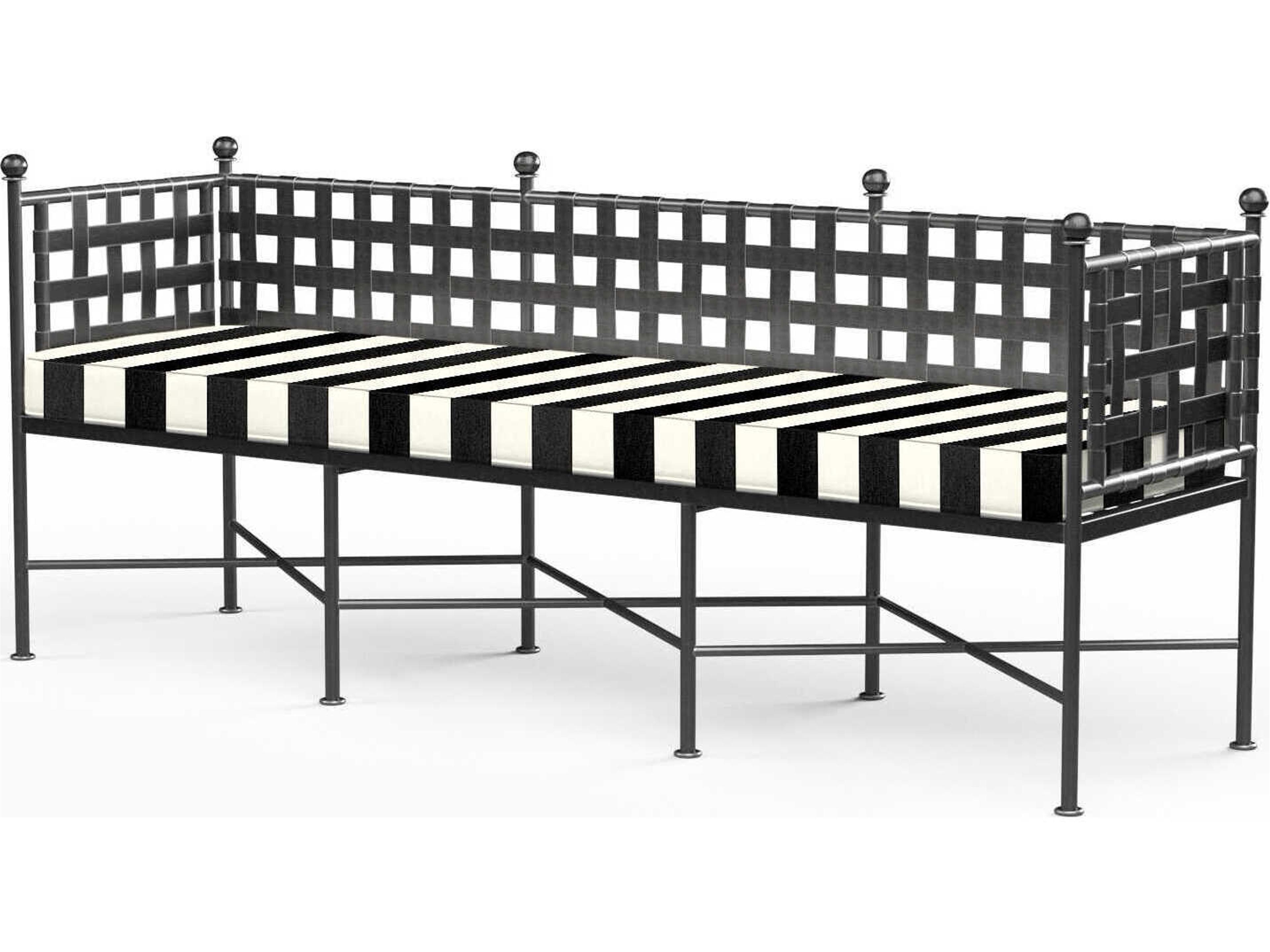 Provence Pewter Wrought Iron Cushion Bench