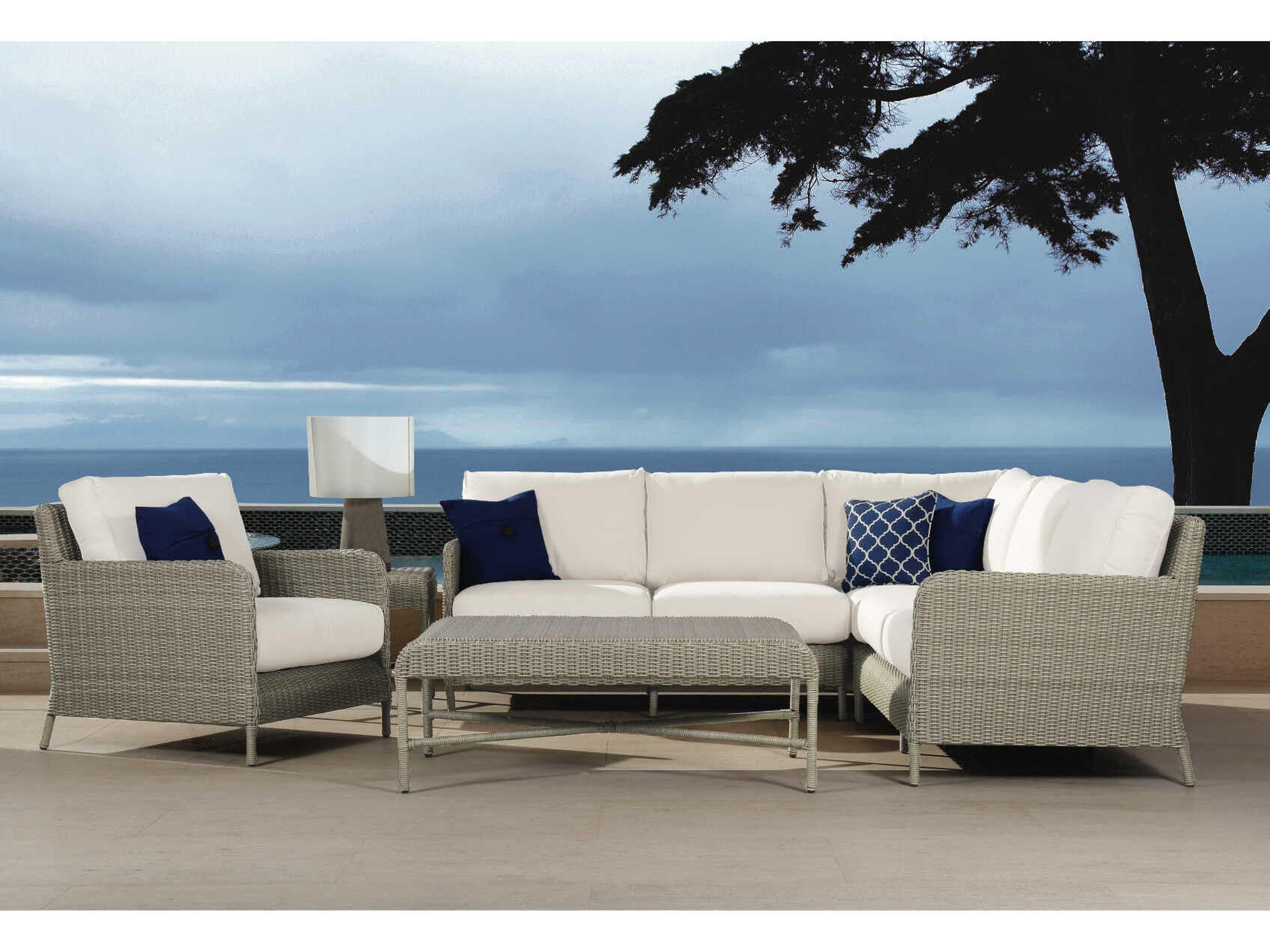 Sunset West Manhattan Gray Wicker Cushion Lounge Chair