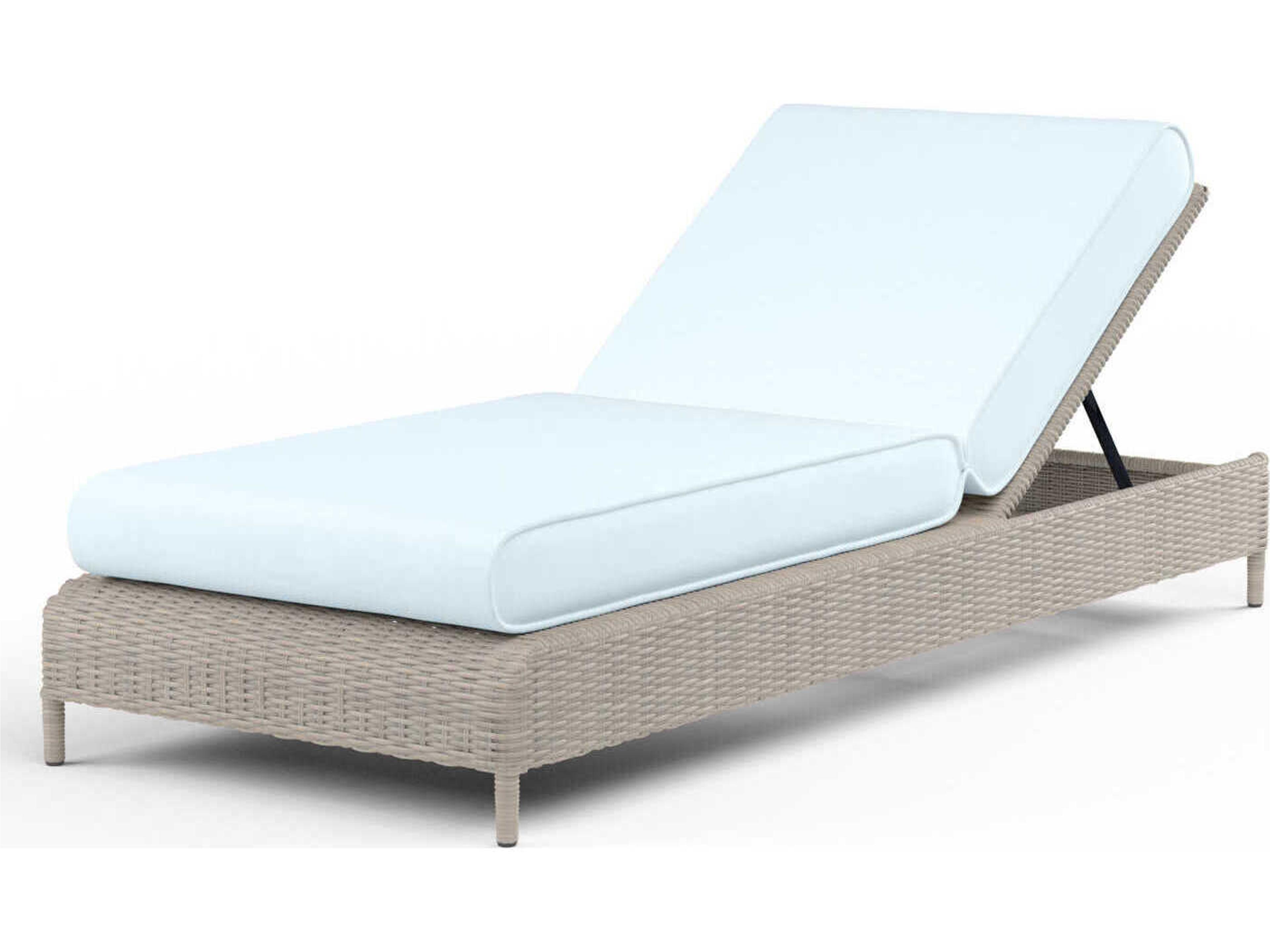 Manhattan Gray Wicker Cushion Chaise Lounge