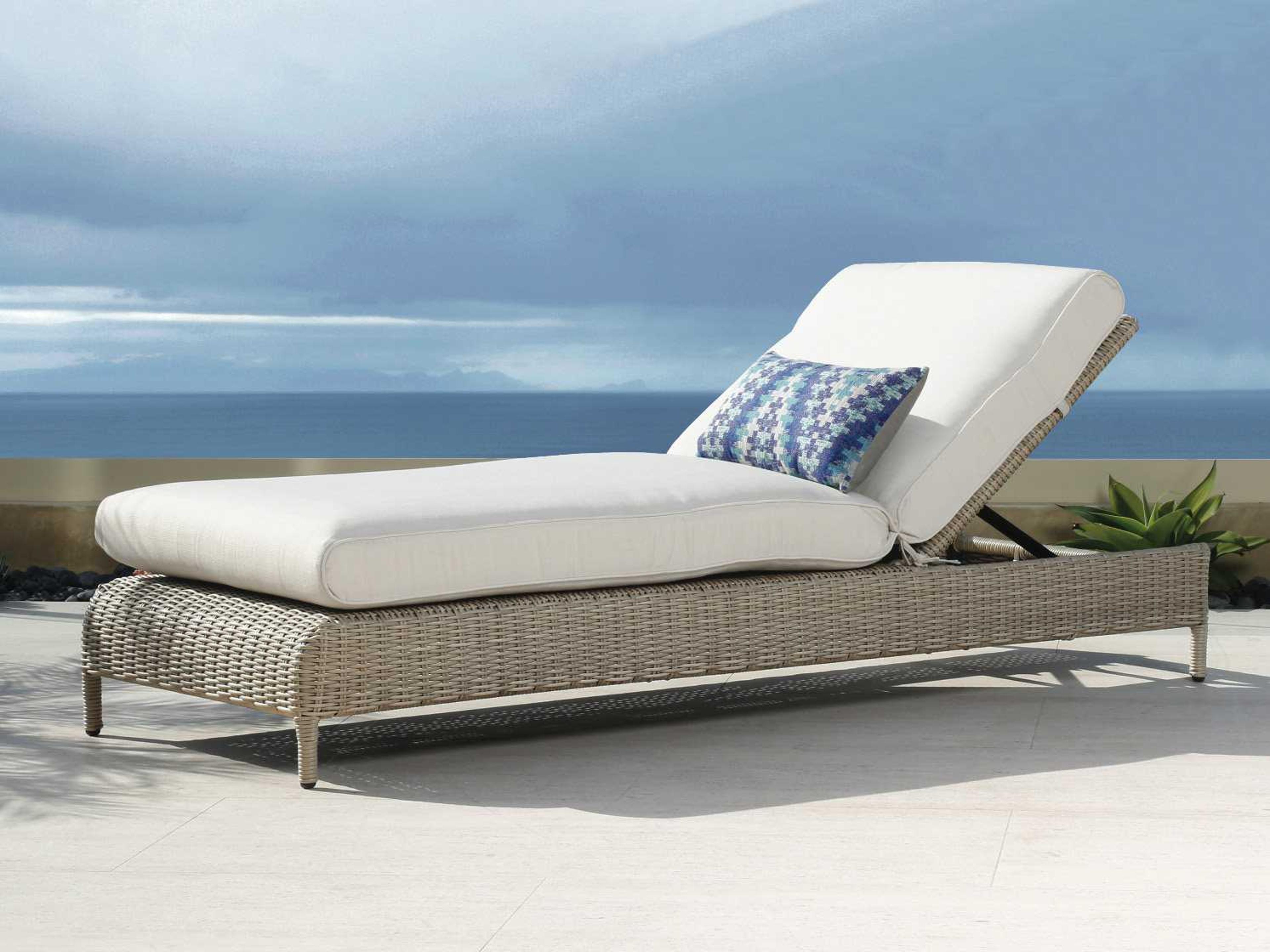 Sunset West Manhattan Wicker Cushion Chaise Lounge