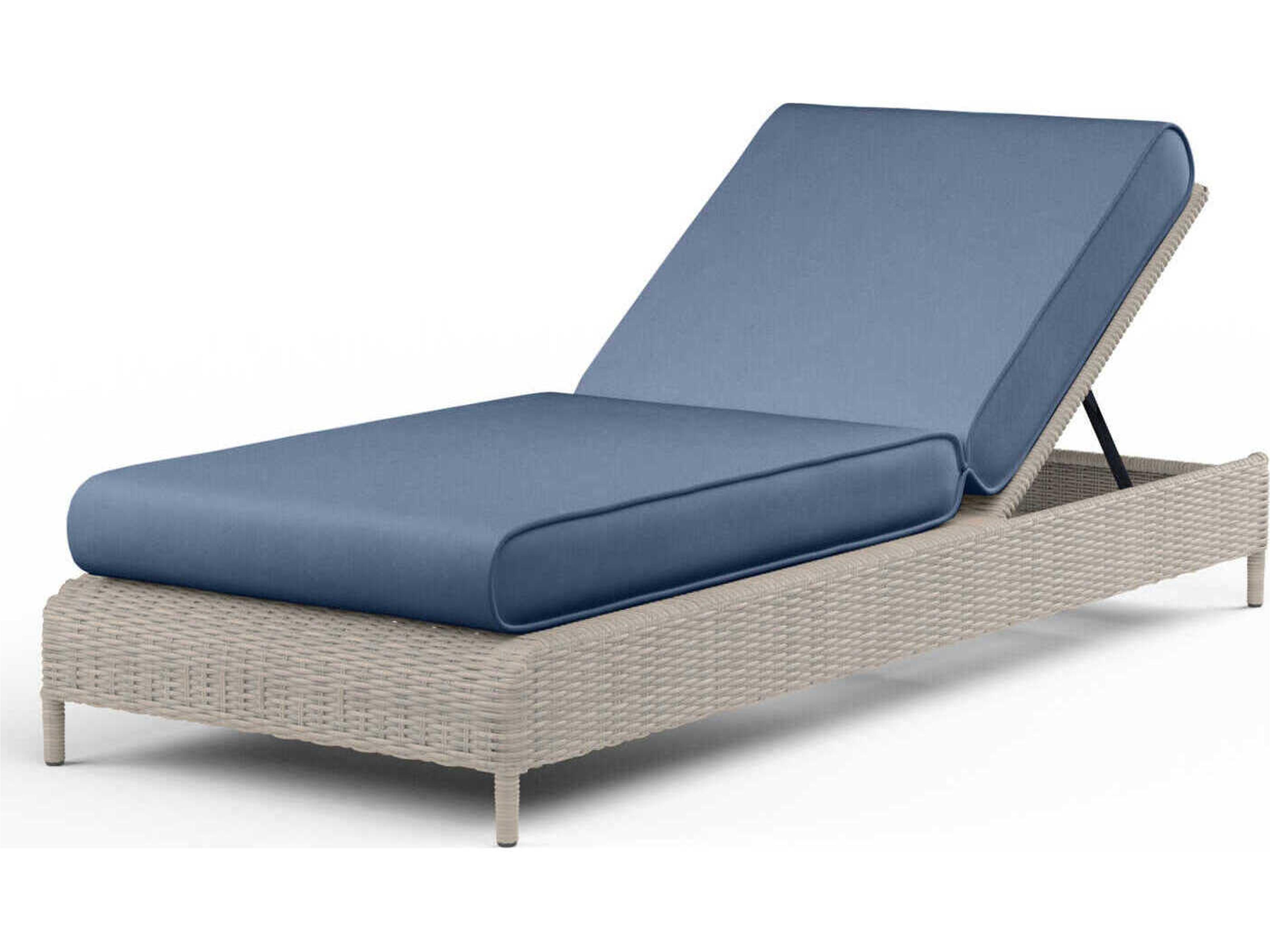 Manhattan Gray Wicker Cushion Chaise Lounge