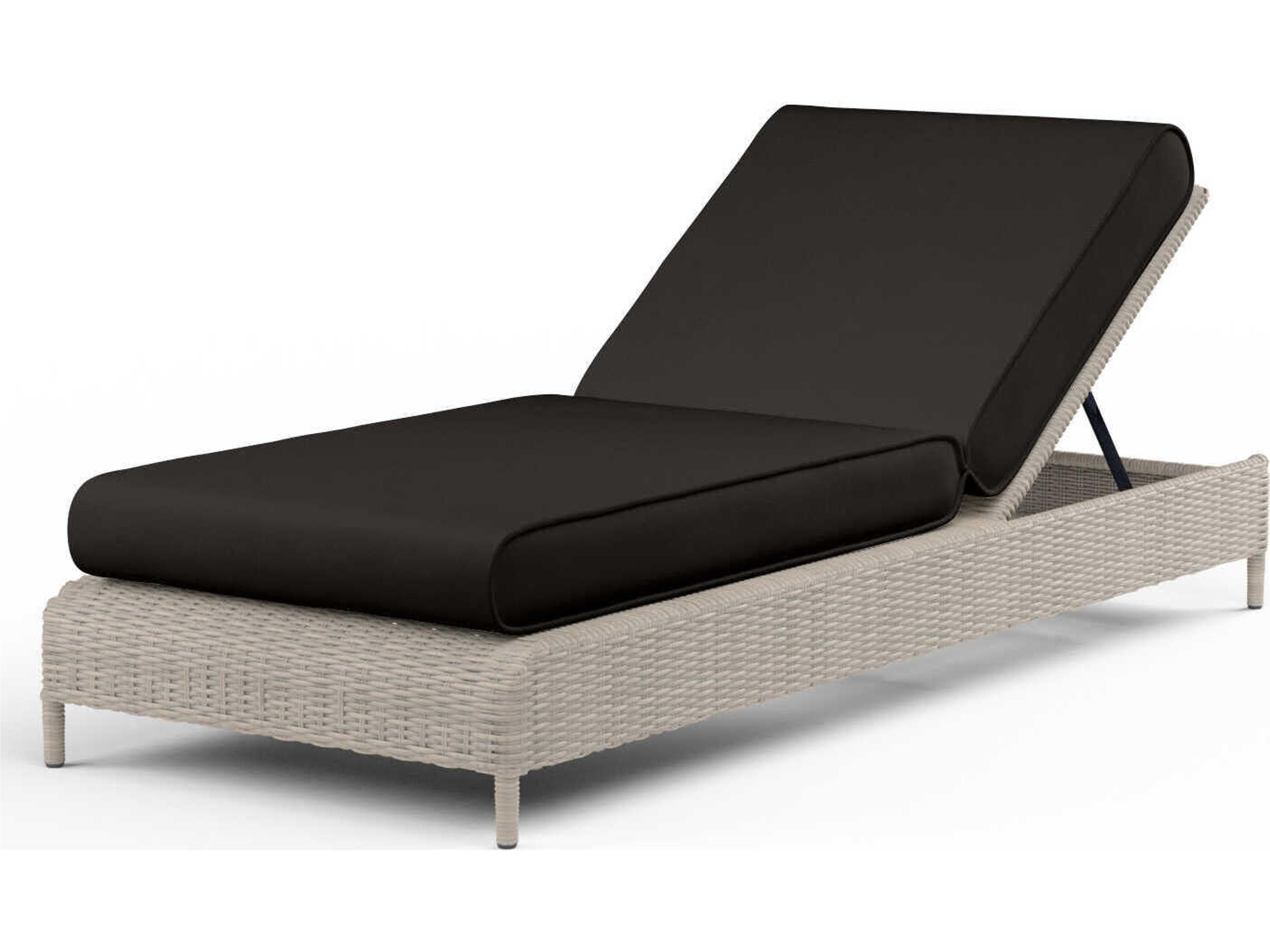 Manhattan Gray Wicker Cushion Chaise Lounge