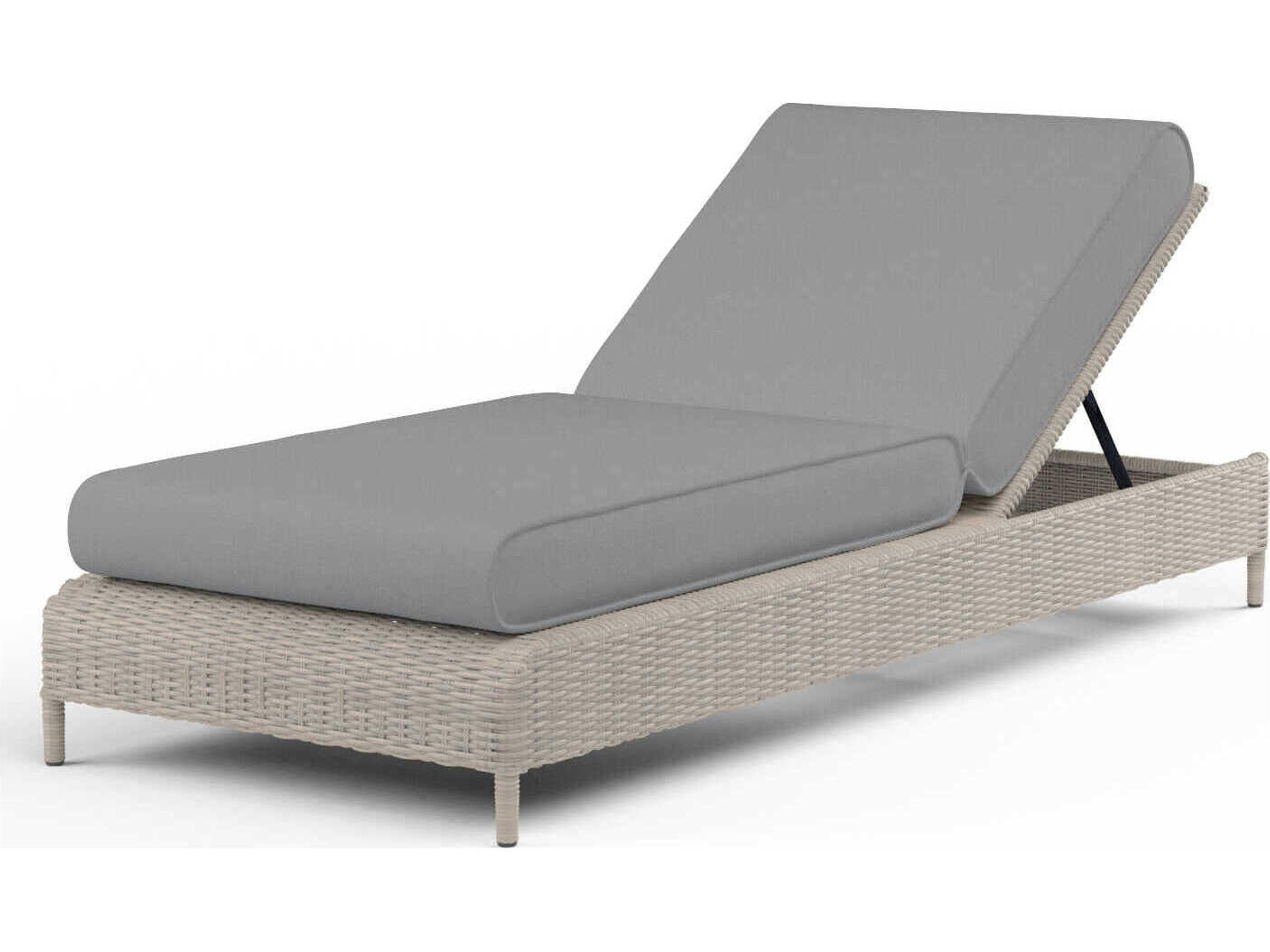 Manhattan Gray Wicker Cushion Chaise Lounge