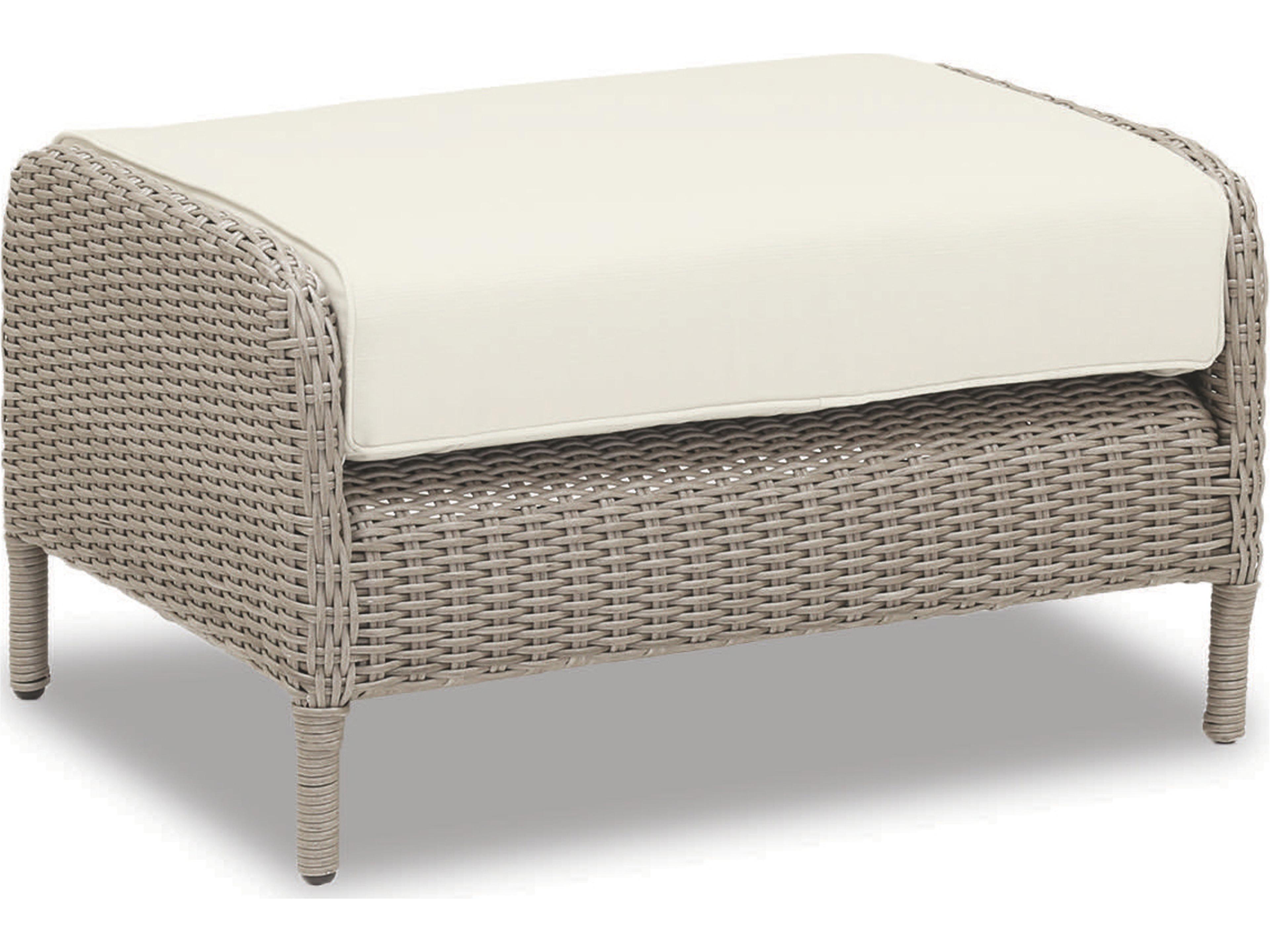 Manhattan Wicker Outdoor Ottoman All-Weather Modern