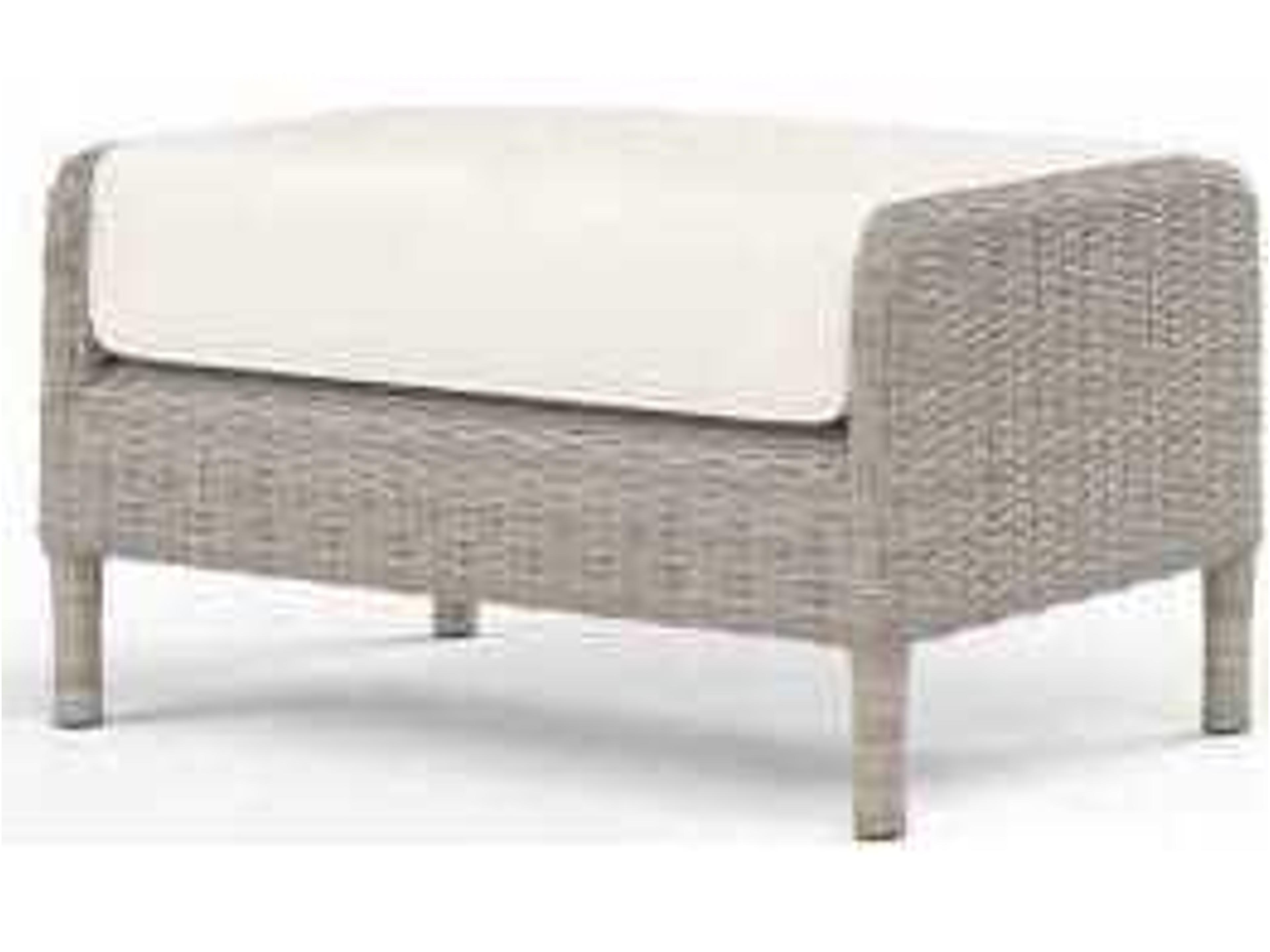 Sunset West Manhattan Grays Wicker Cushion Ottoman
