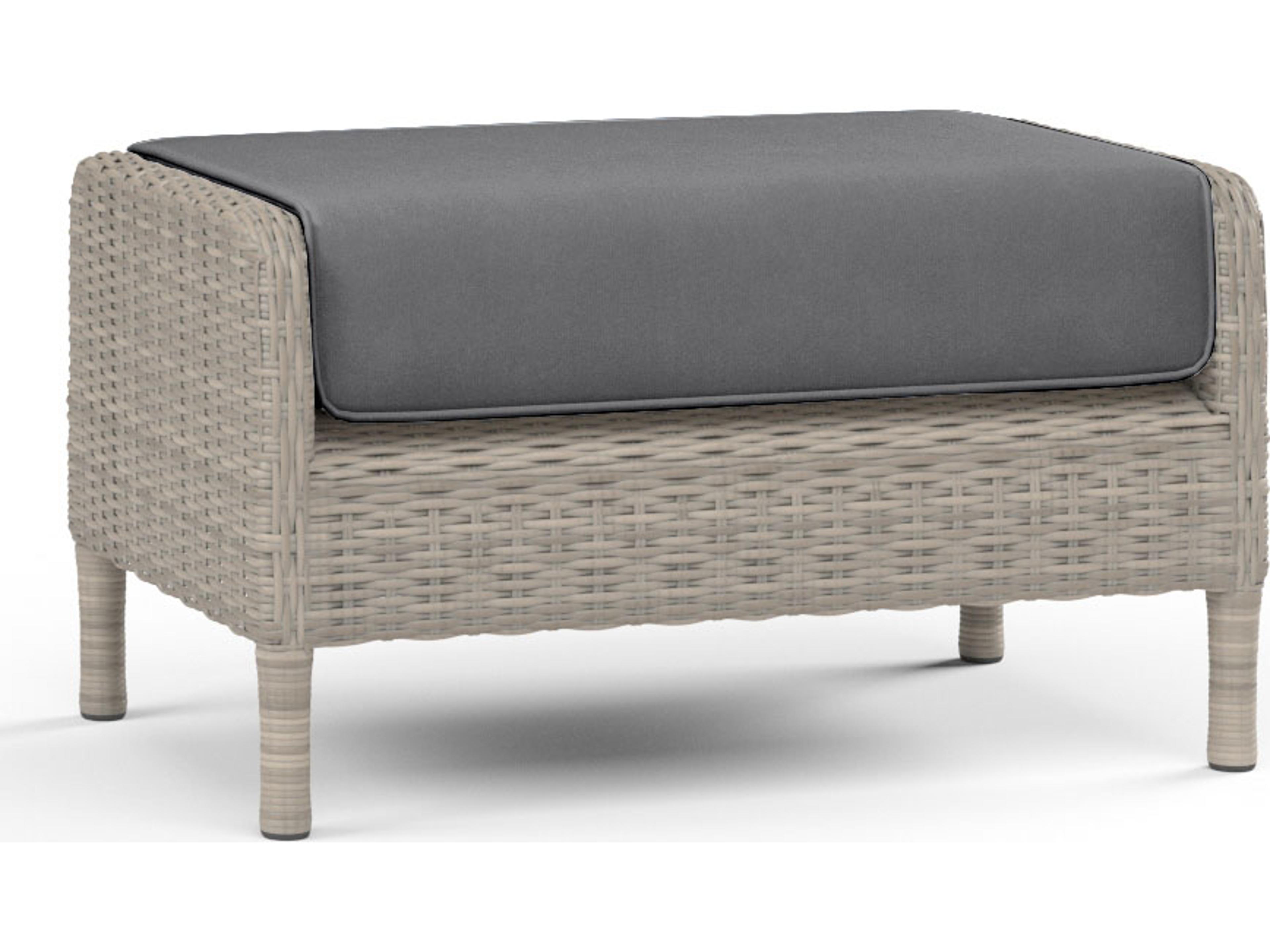 Sunset West Manhattan Wicker Outdoor Patio Ottoman