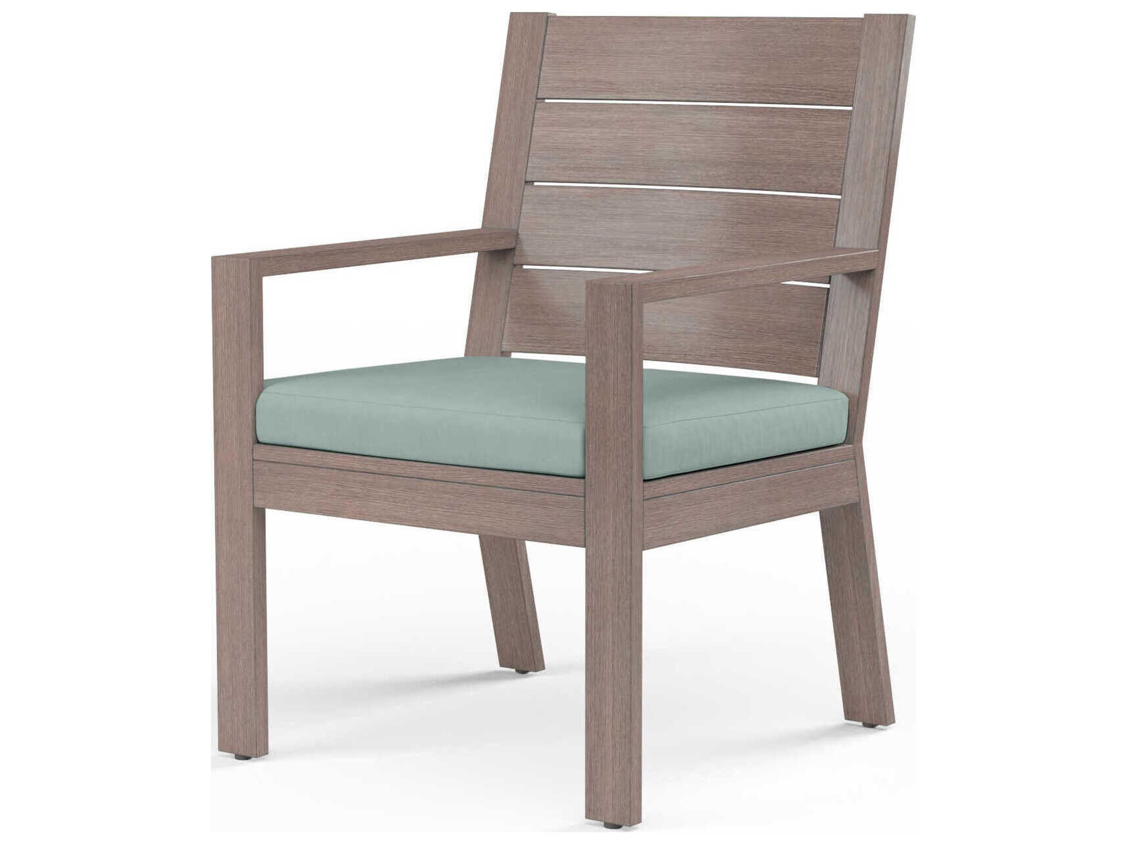 Laguna Driftwood Aluminum Cushion Dining Chair
