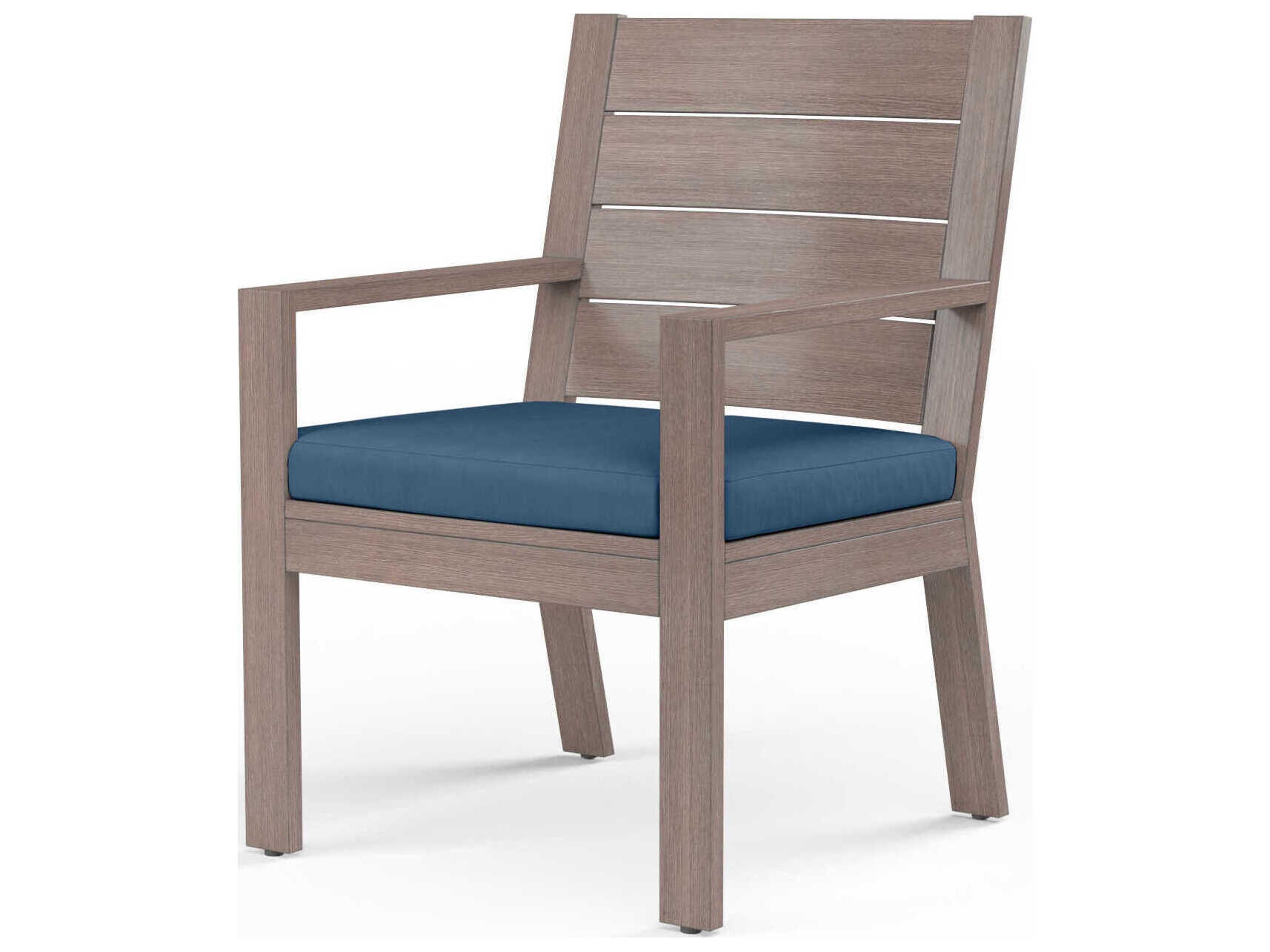Laguna Driftwood Aluminum Cushion Dining Chair