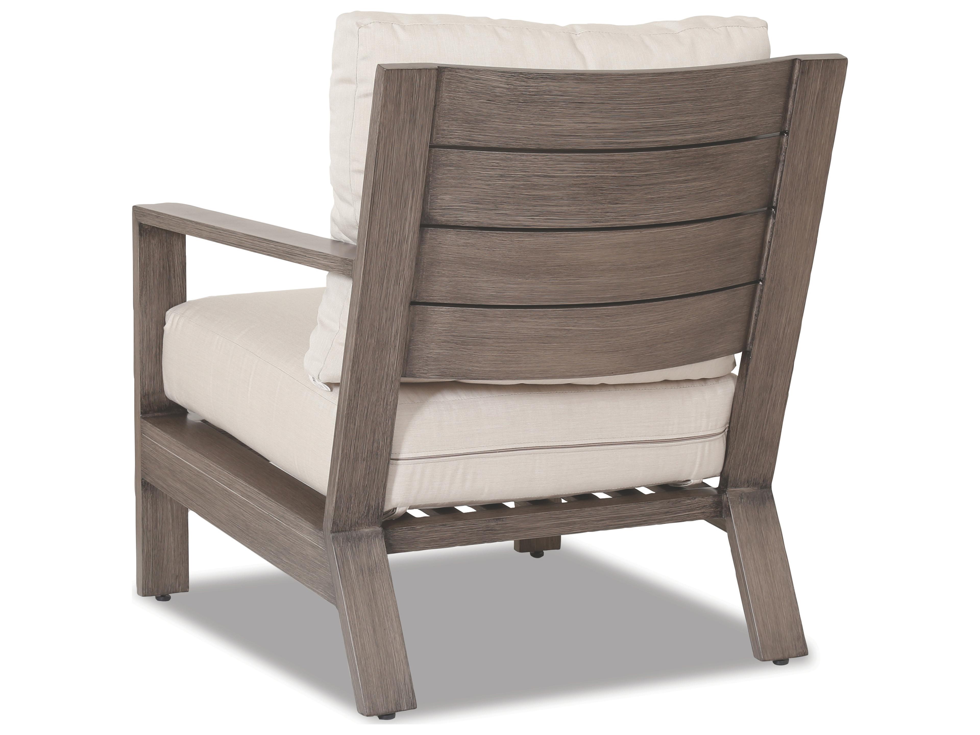 Sunset West Laguna Aluminum Patio Club Chair in Canvas Flax