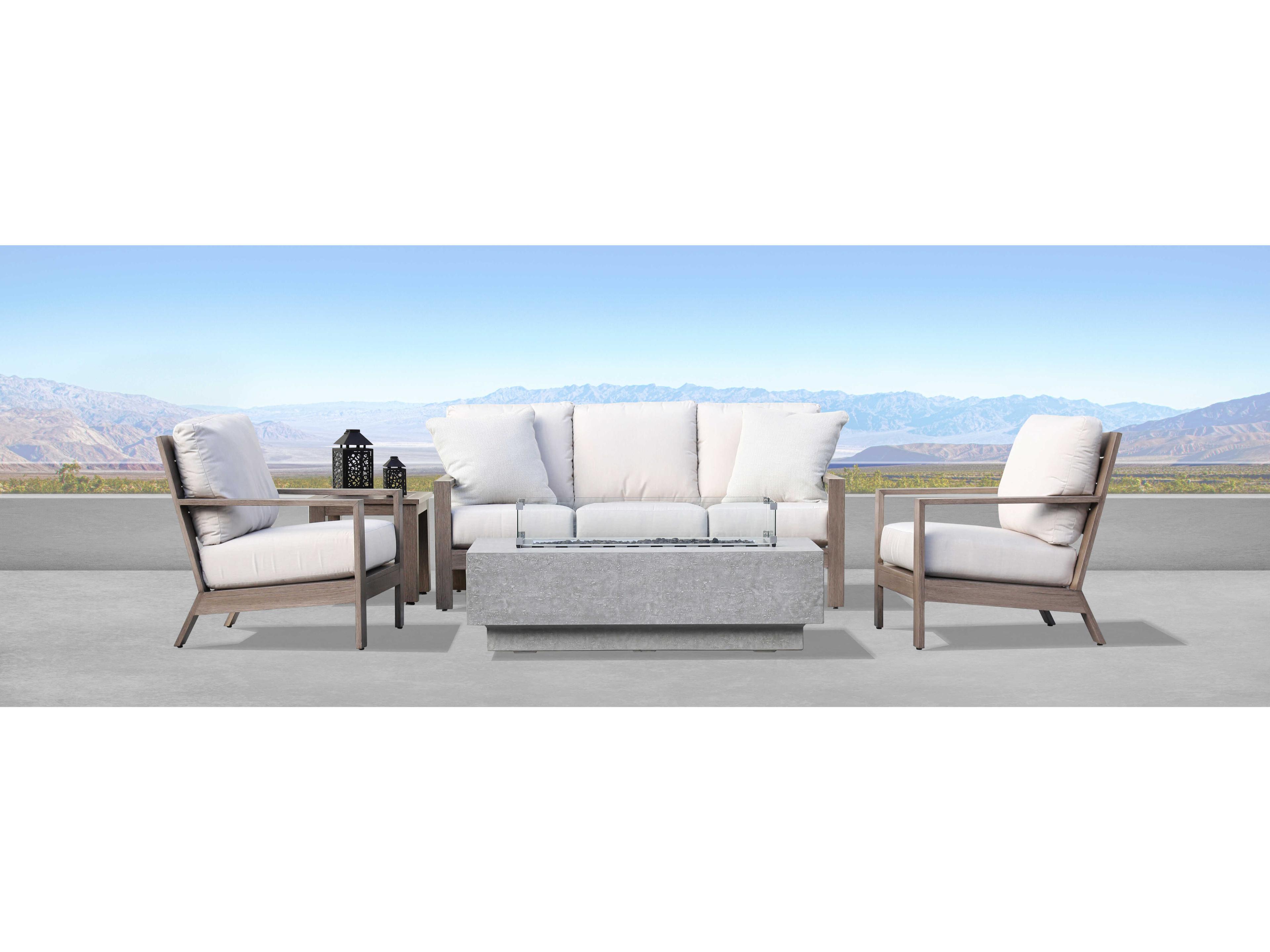Sunset West Laguna Driftwood Aluminum Cushion Sofa