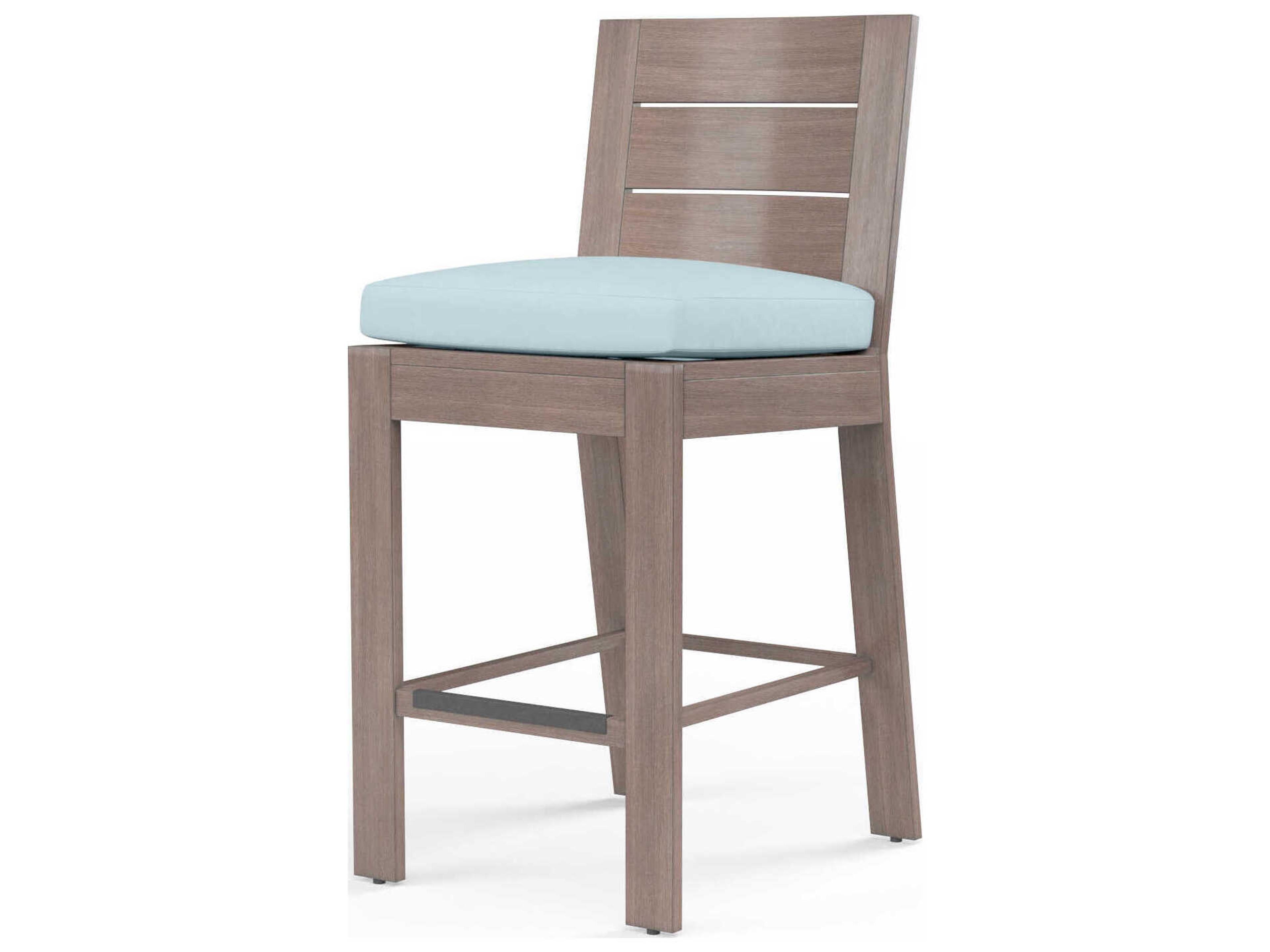 Laguna Driftwood Aluminum Cushion Bar Stool