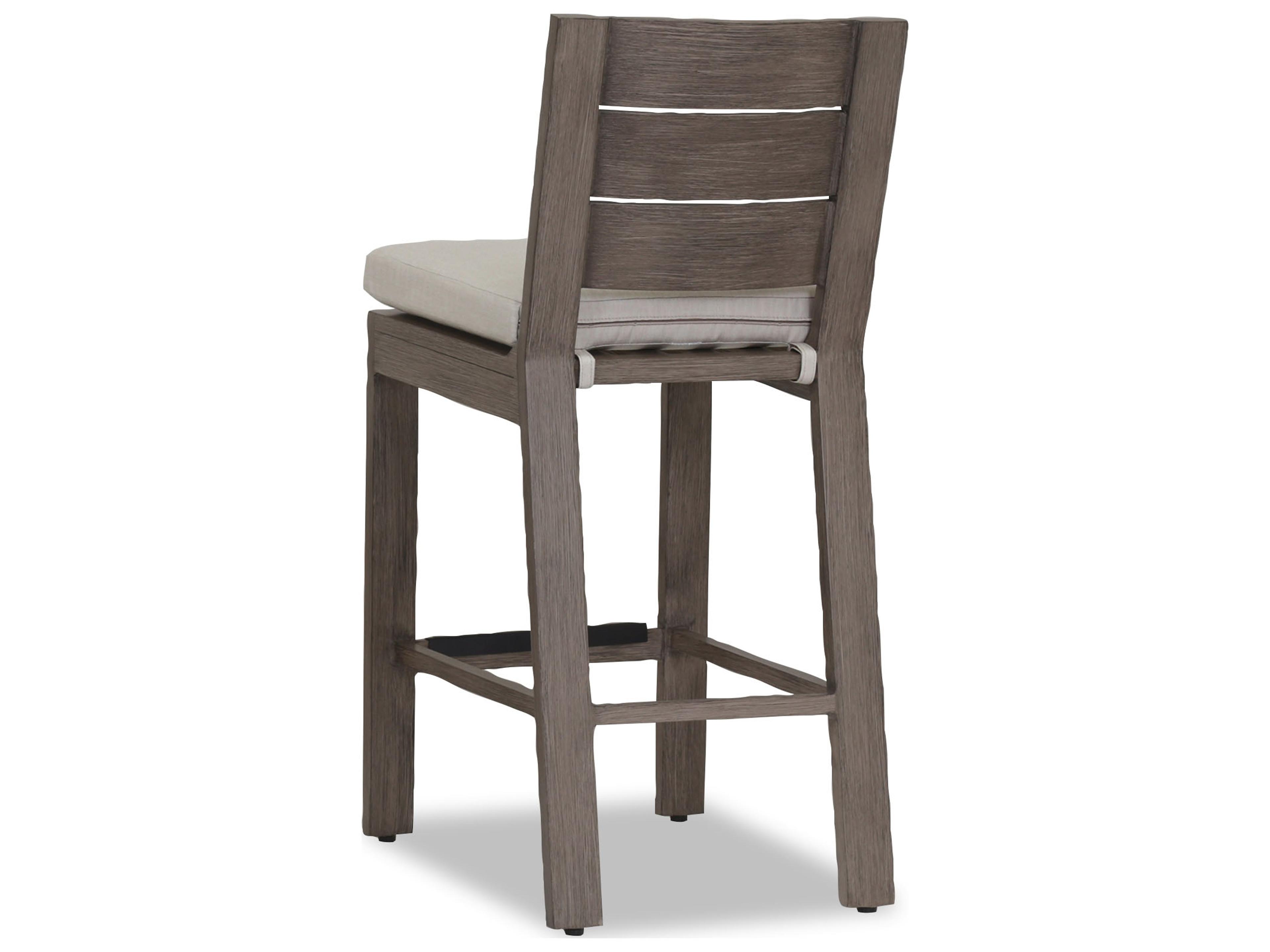 Sunset West Laguna Aluminum Outdoor Patio Counter Stool in Canvas Flax