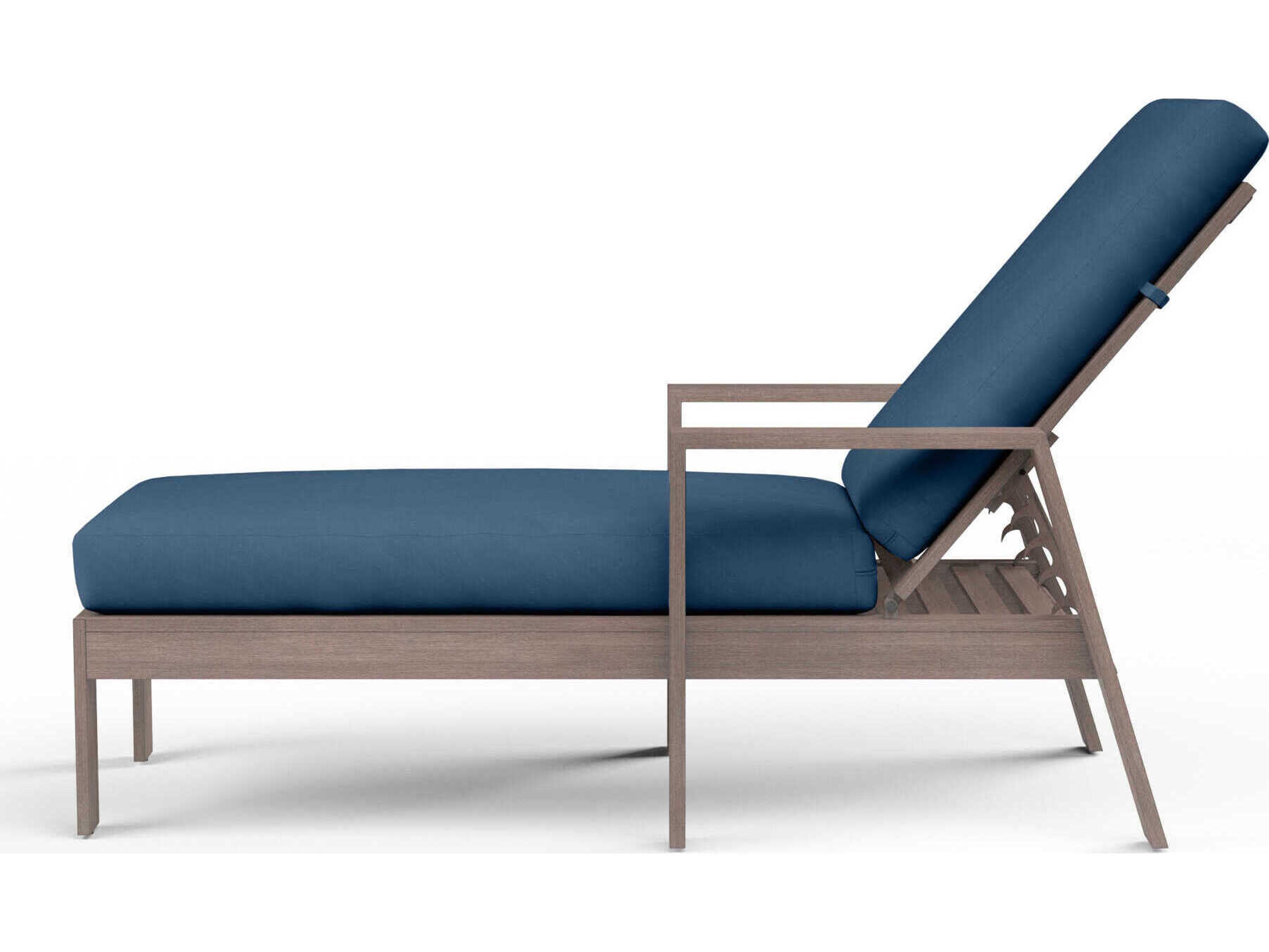 Sunset West Laguna Driftwood Aluminum Cushion Chaise Lounge
