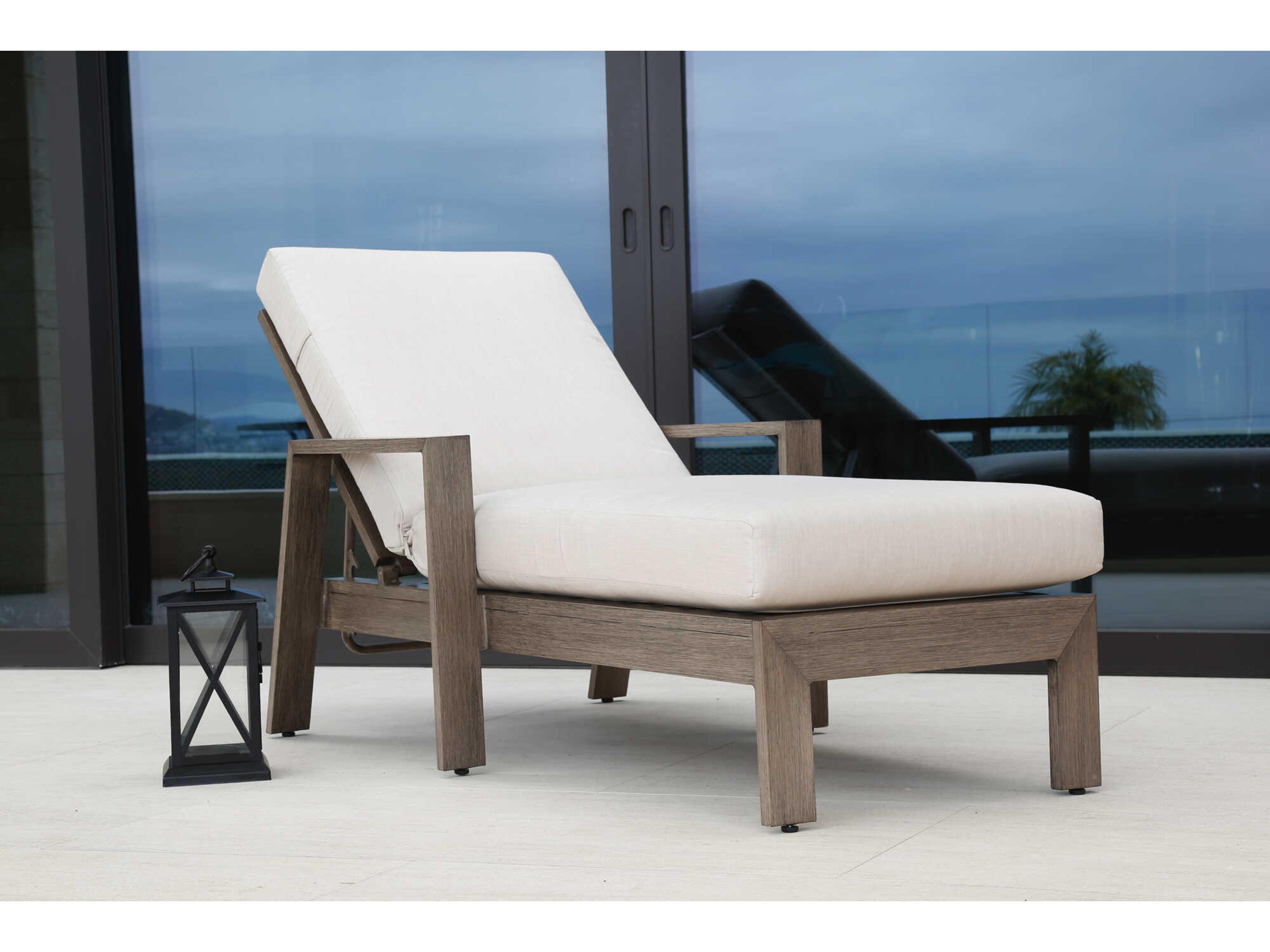 Sunset West Laguna Driftwood Aluminum Cushion Chaise Lounge