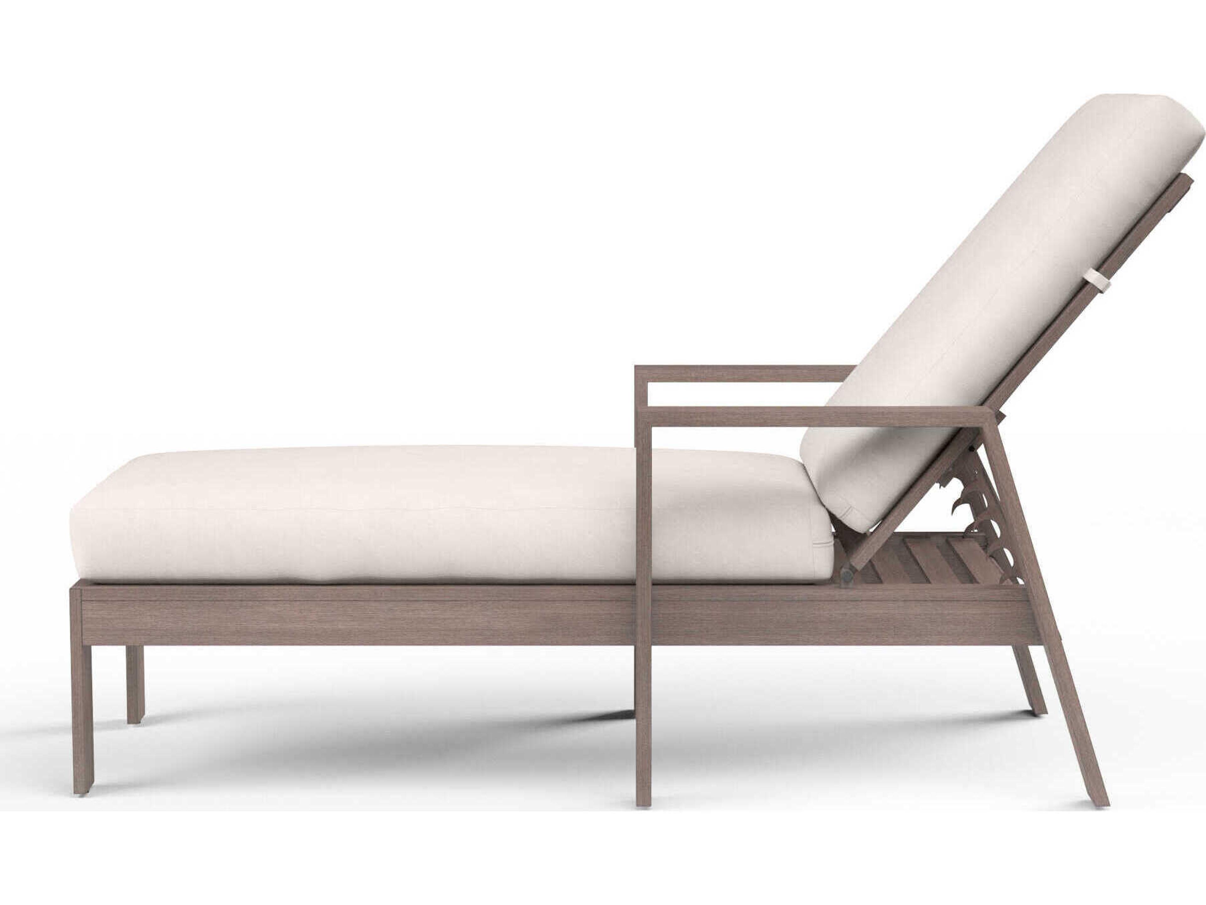 Sunset West Laguna Driftwood Aluminum Cushion Chaise Lounge