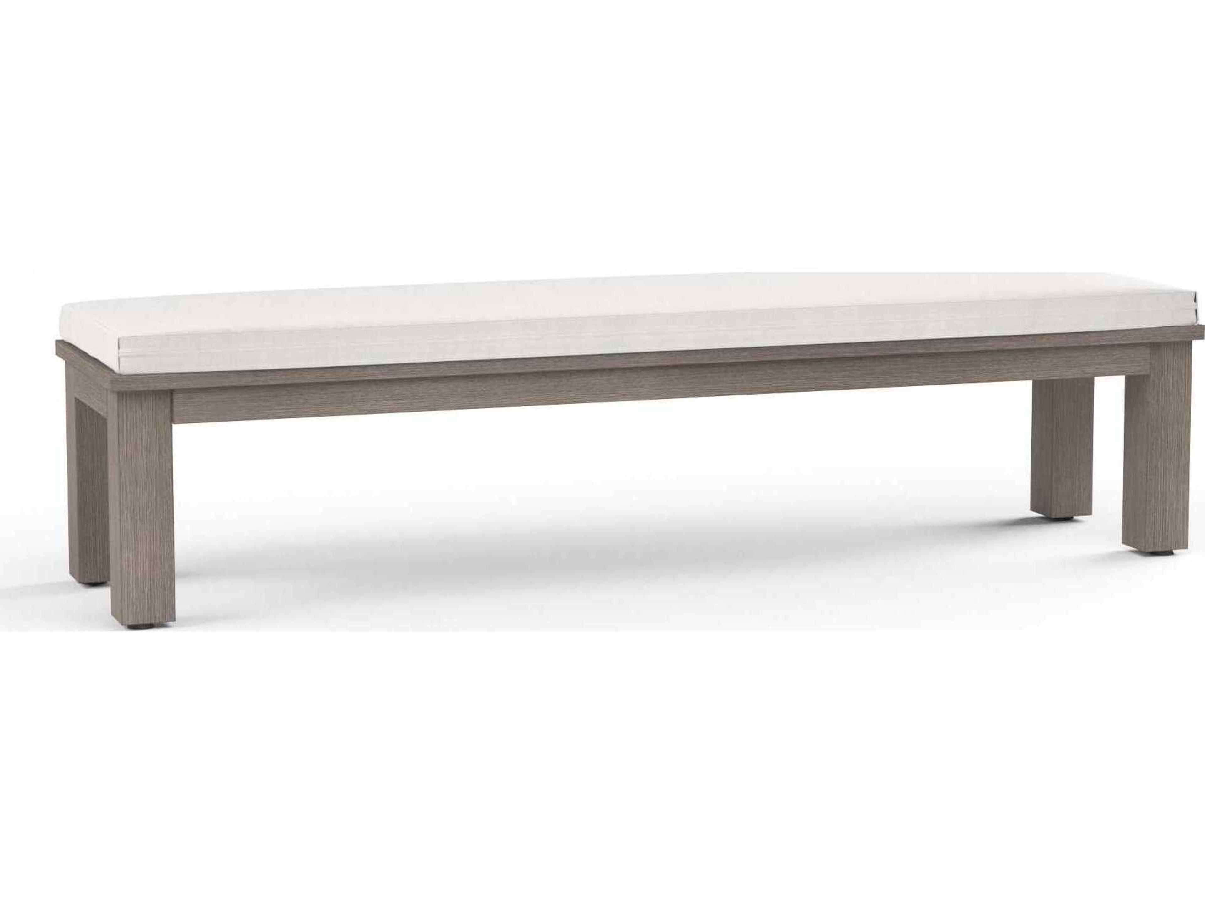 Sunset West Laguna Light Wood Aluminum Cushion Bench