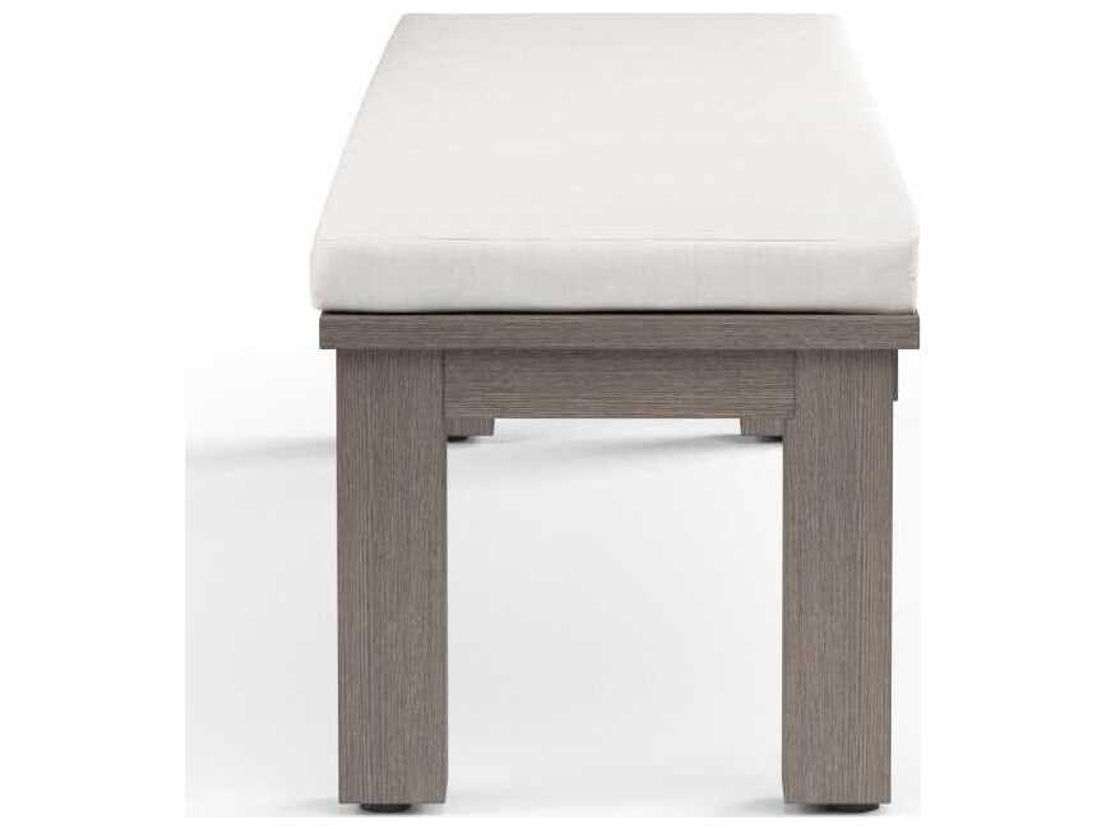 Sunset West Laguna Light Wood Aluminum Cushion Bench