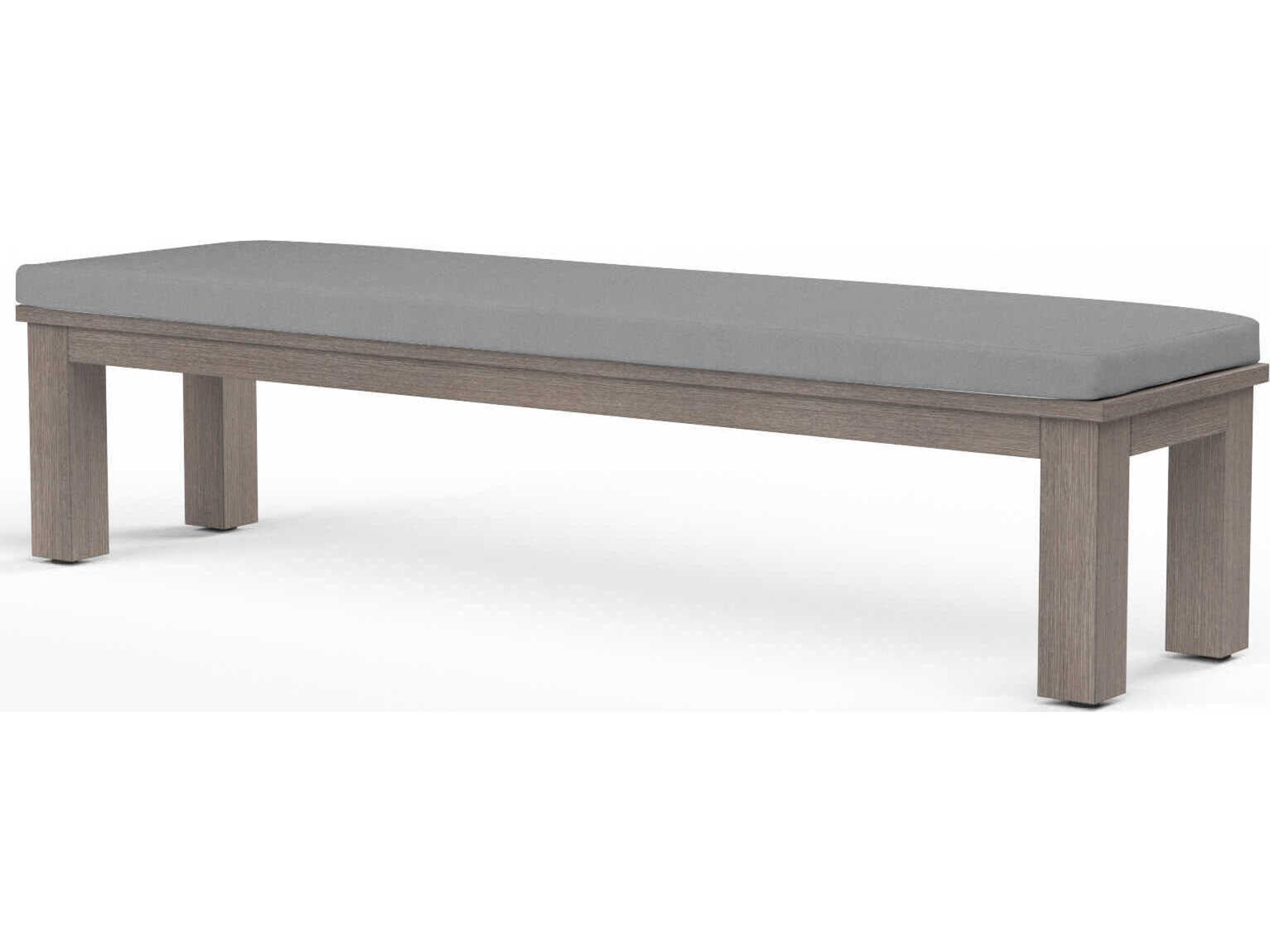 Laguna Driftwood Aluminum Cushion Bench