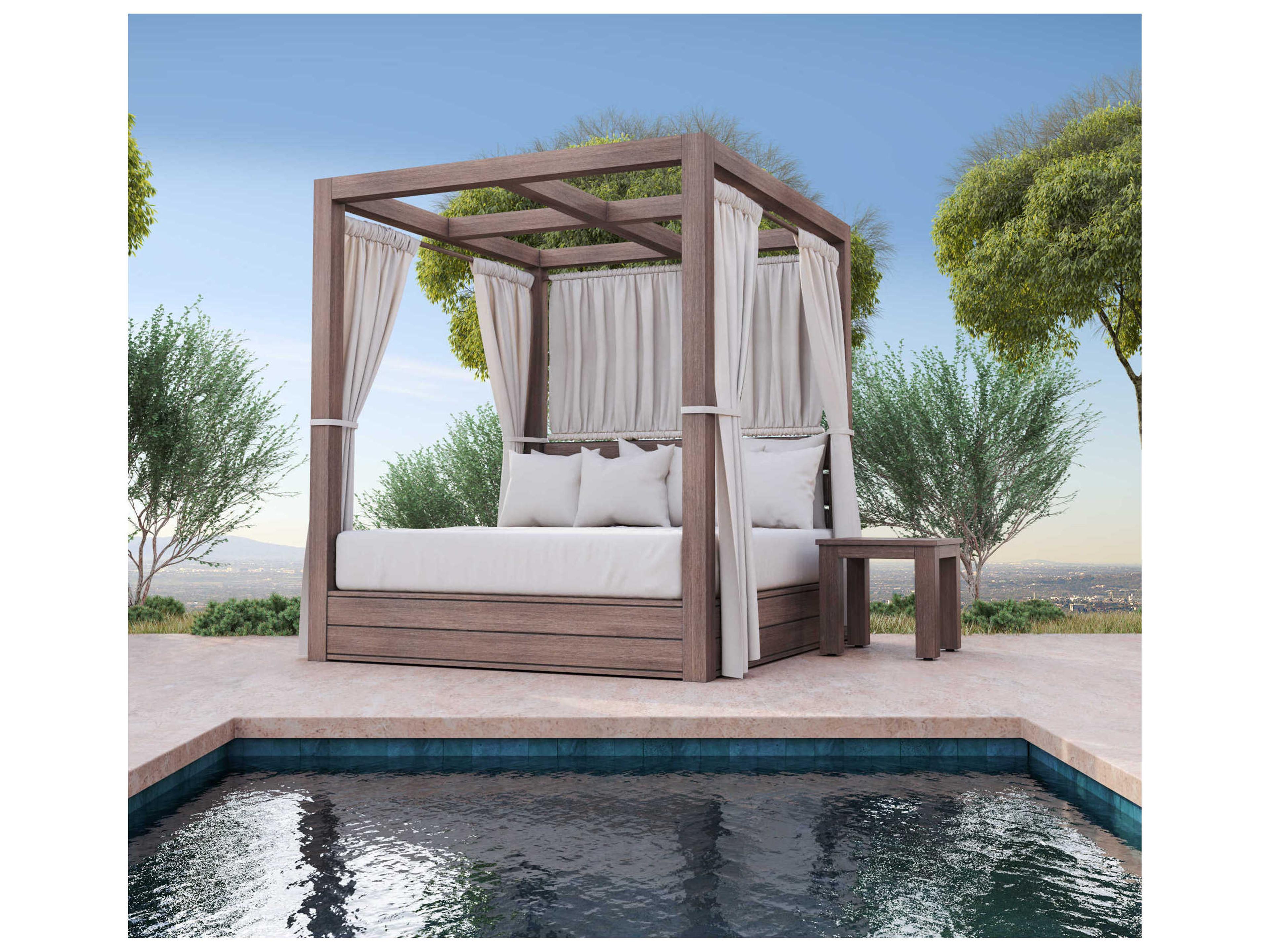 Sunset West Laguna Driftwood Aluminum Cushion Lounge Bed