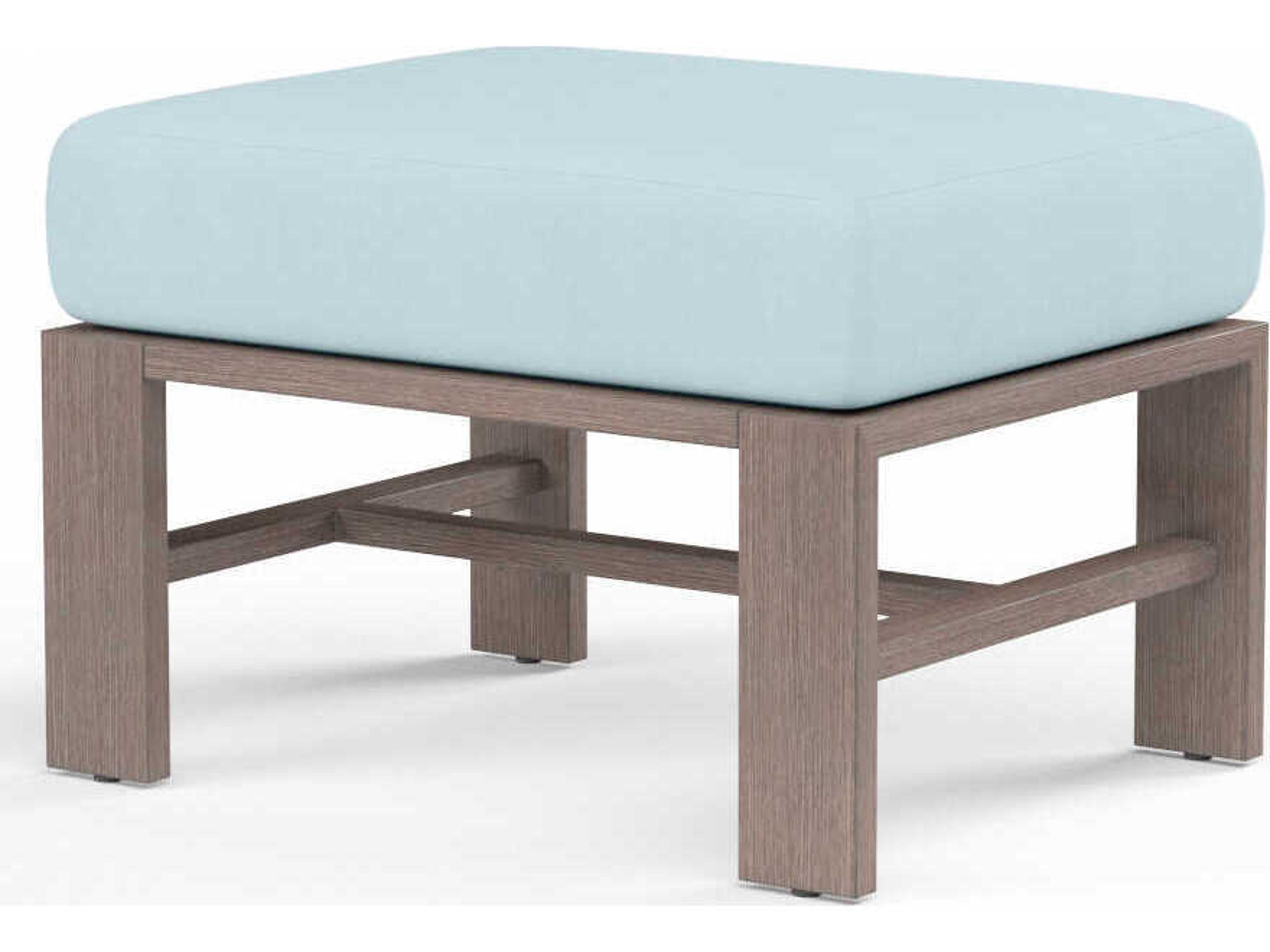 Laguna Driftwood Aluminum Cushion Ottoman