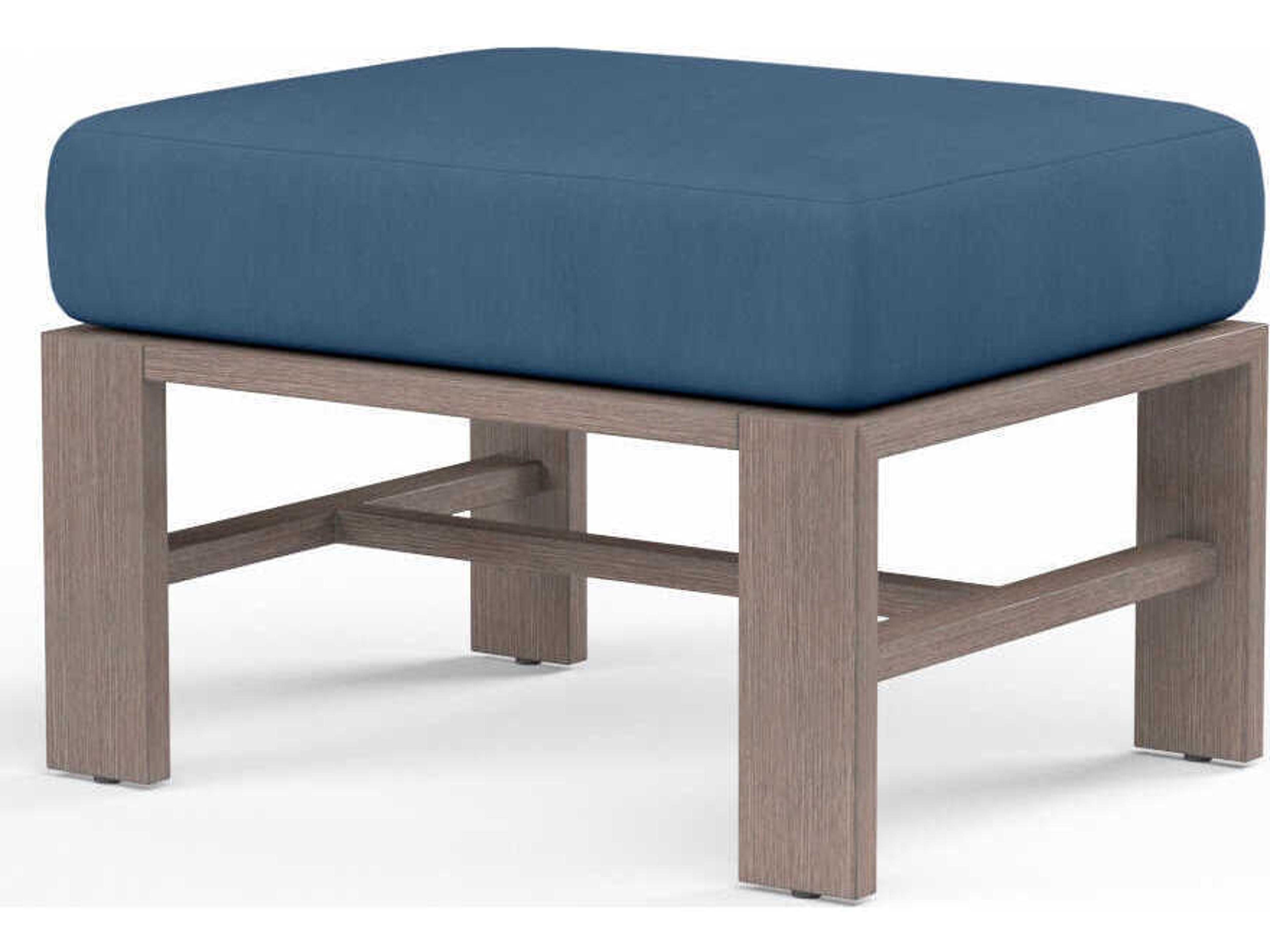 Laguna Driftwood Aluminum Cushion Ottoman