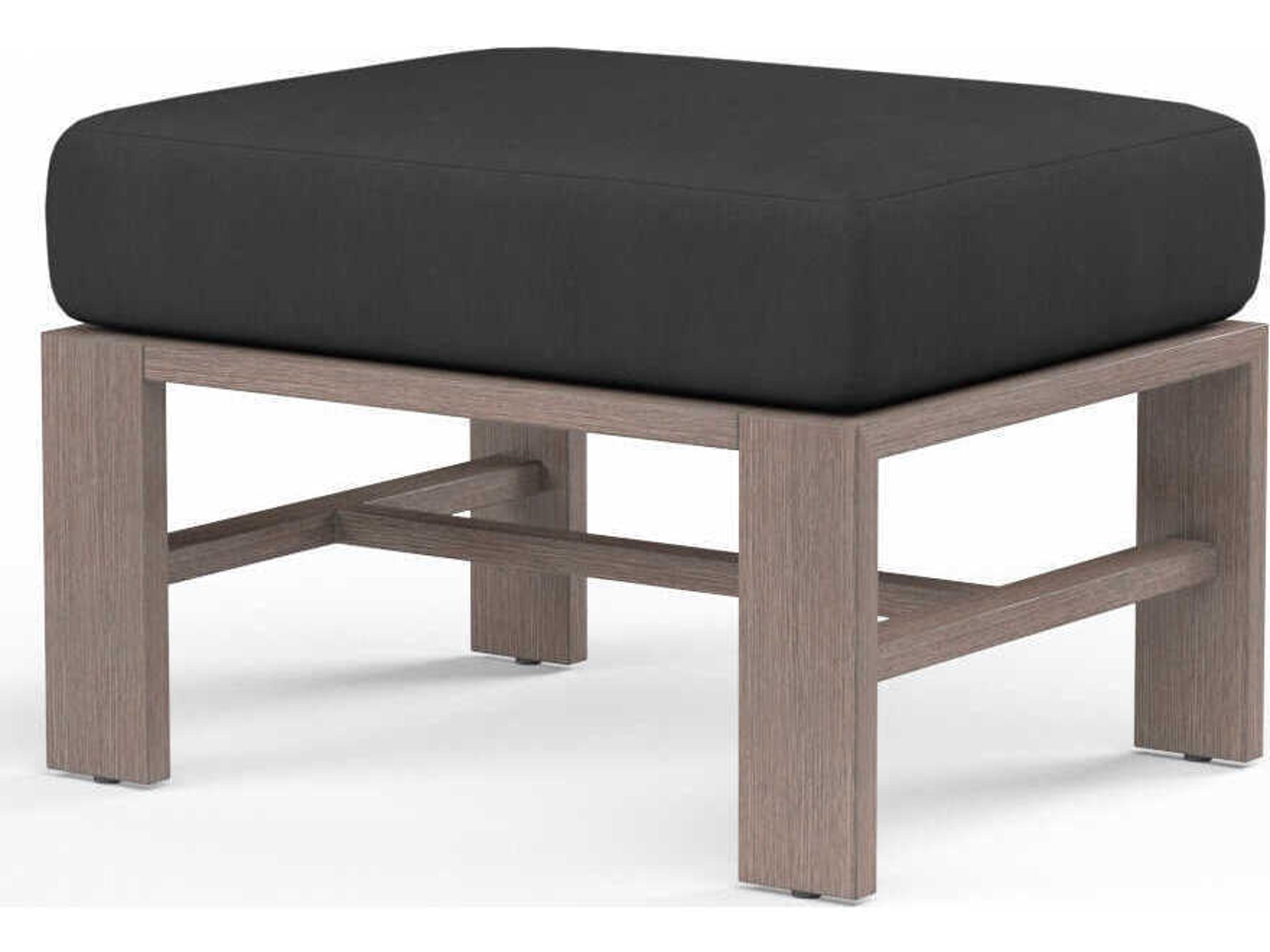 Laguna Driftwood Aluminum Cushion Ottoman
