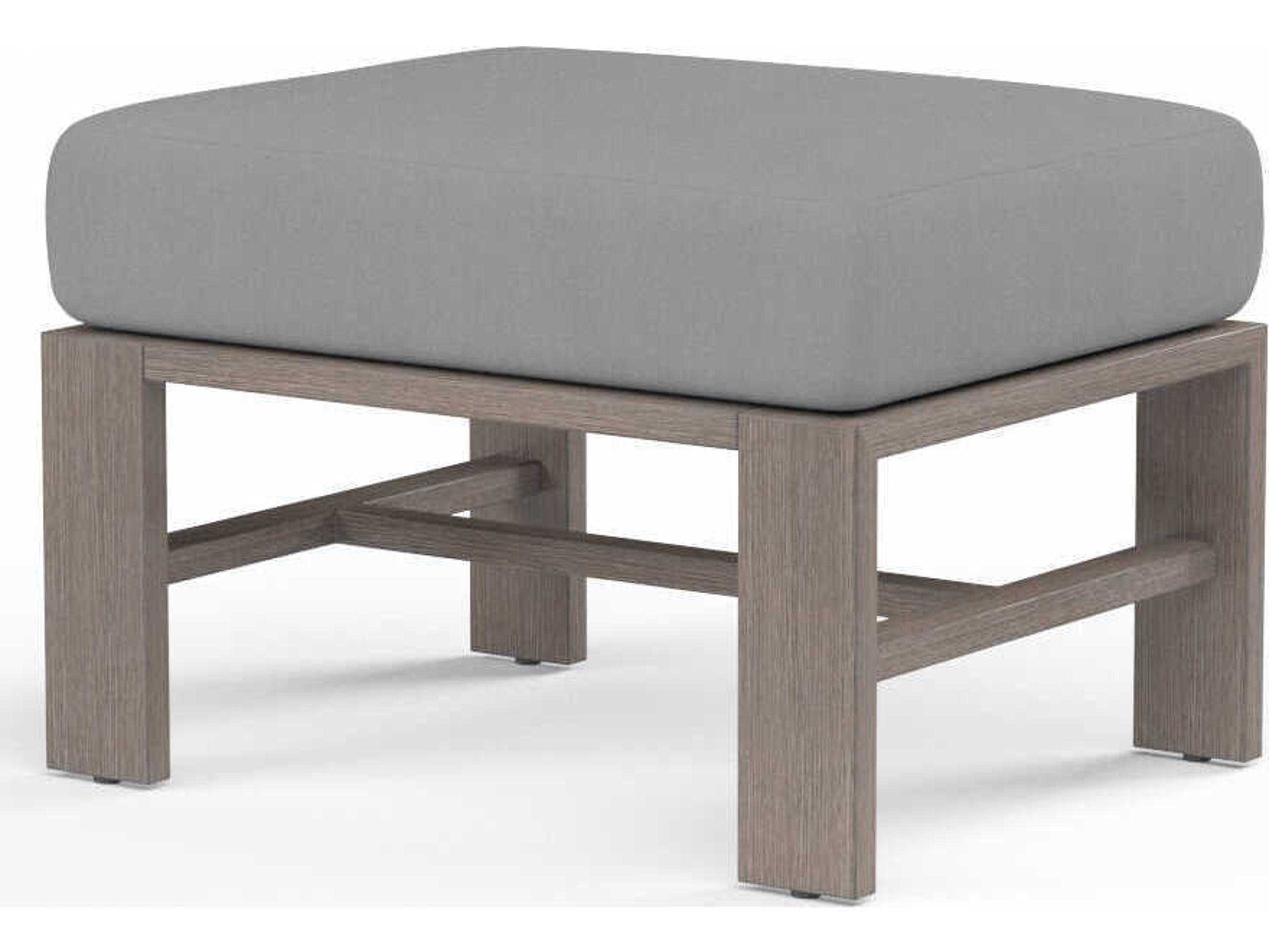 Laguna Driftwood Aluminum Cushion Ottoman