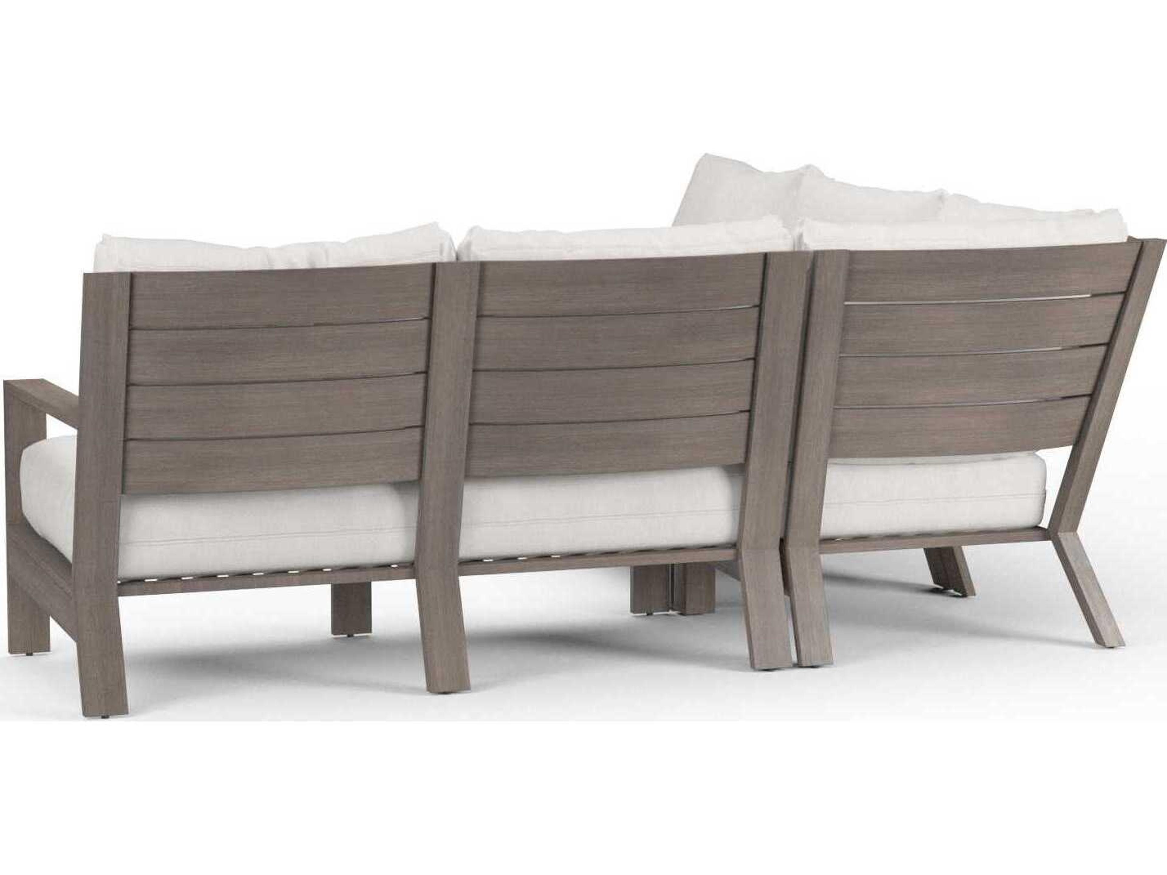 Sunset West Laguna Driftwood Aluminum Cushion Sofa